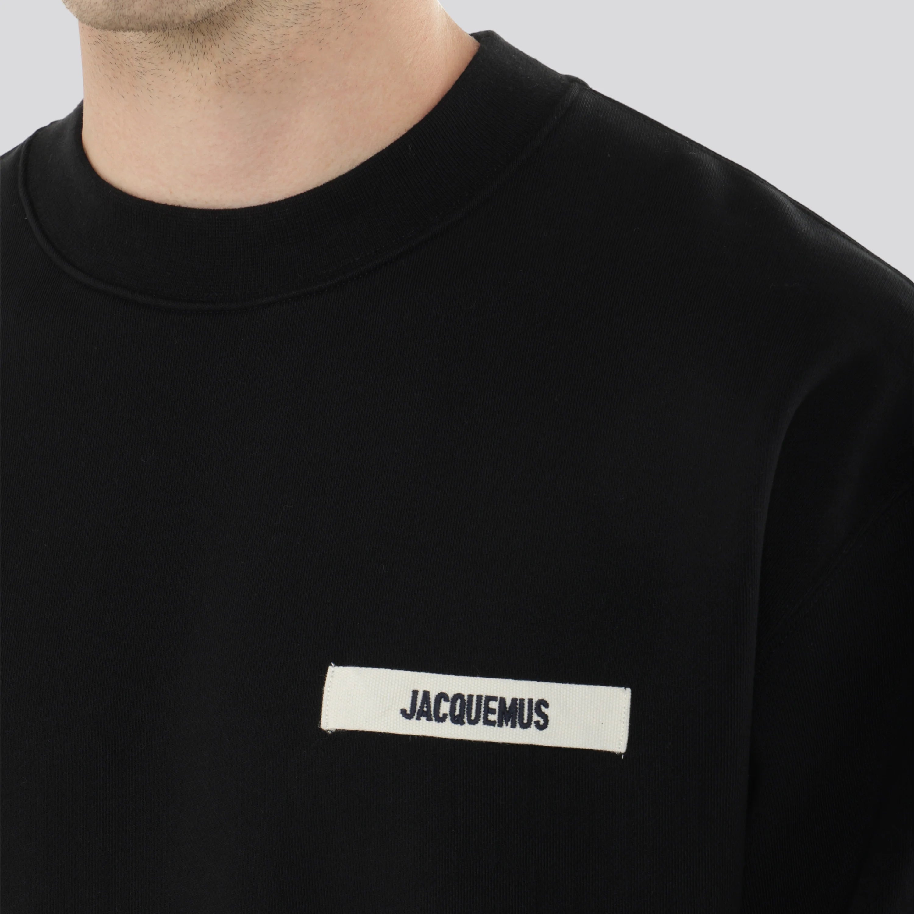 Camiseta Negro Jacquemus Le Tshirt Gros Grain Long Sleeves