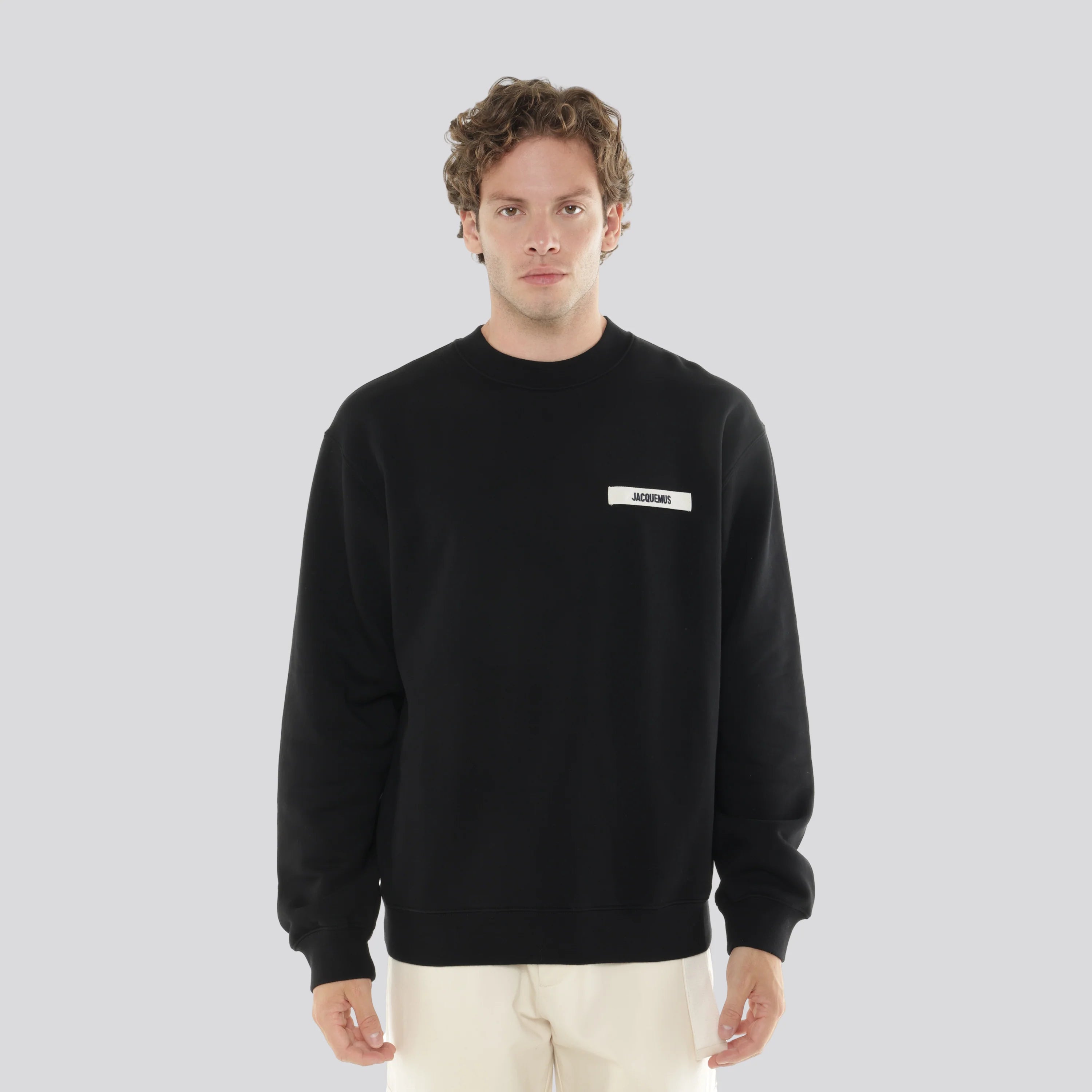 Camiseta Negro Jacquemus Le Tshirt Gros Grain Long Sleeves