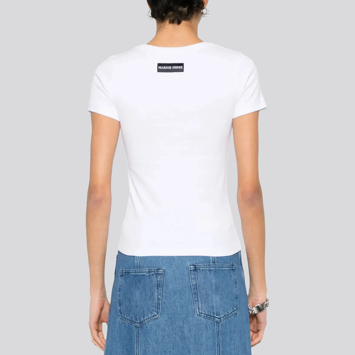 Camiseta Blanca Marine Serre Moon Logo Ribbed