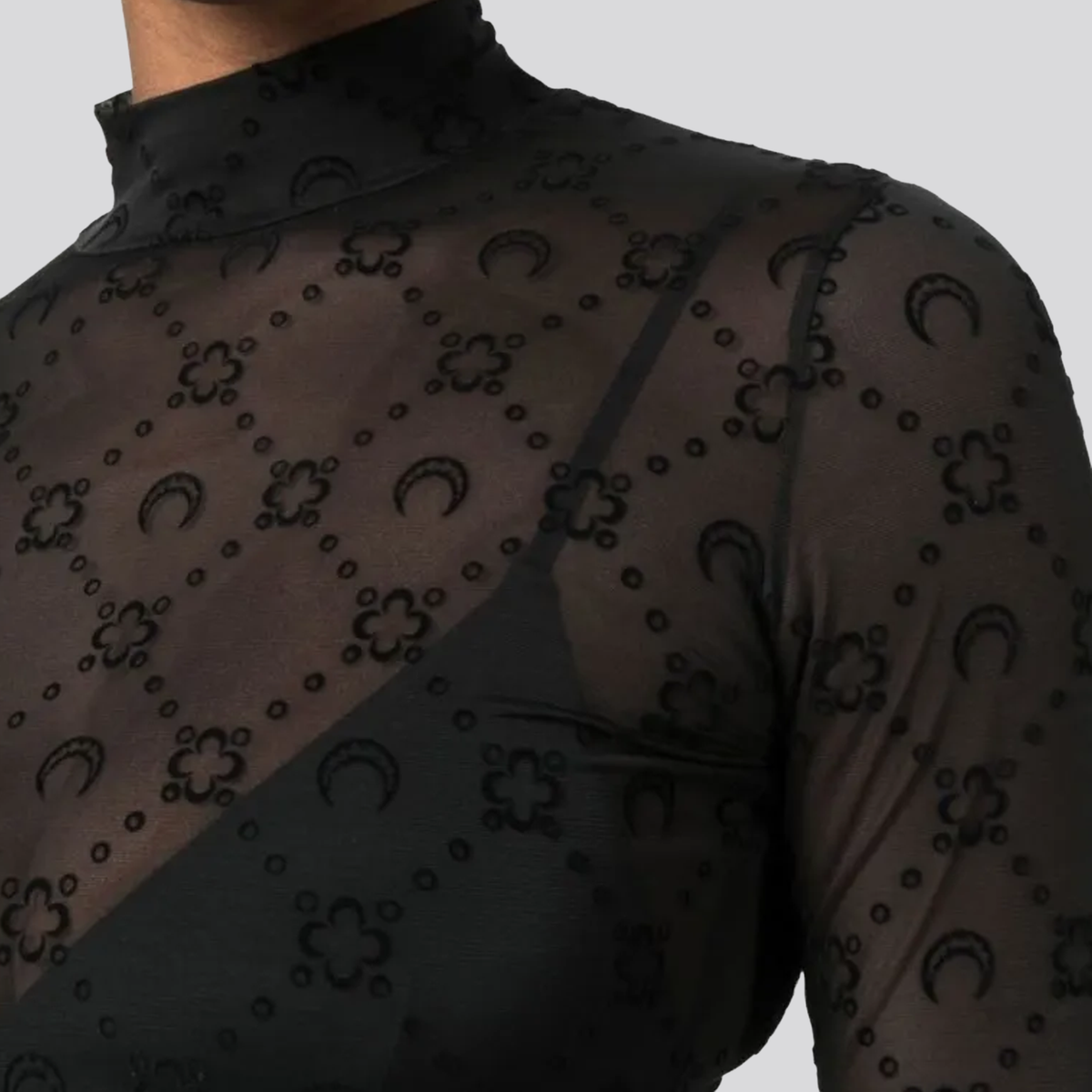Top Negro Marine Serre Moonogram Highneck