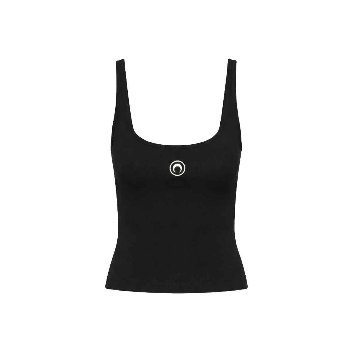 Top Negro Marine Serre Moon Logo Ribbed Tank