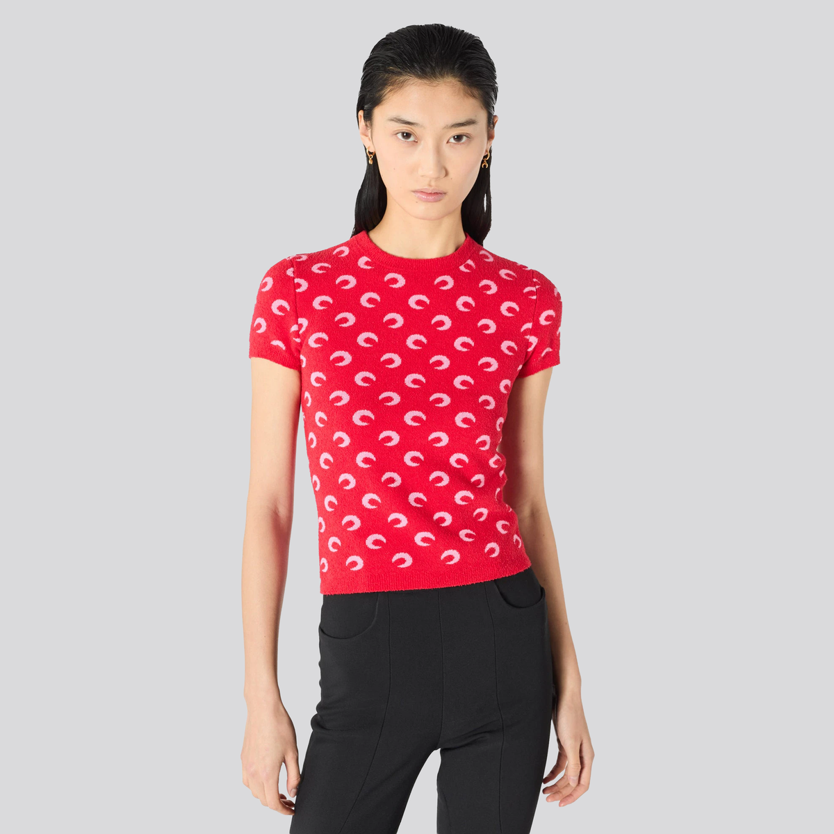 Top Rojo Marine Serre Moon Jacquard Bouclette