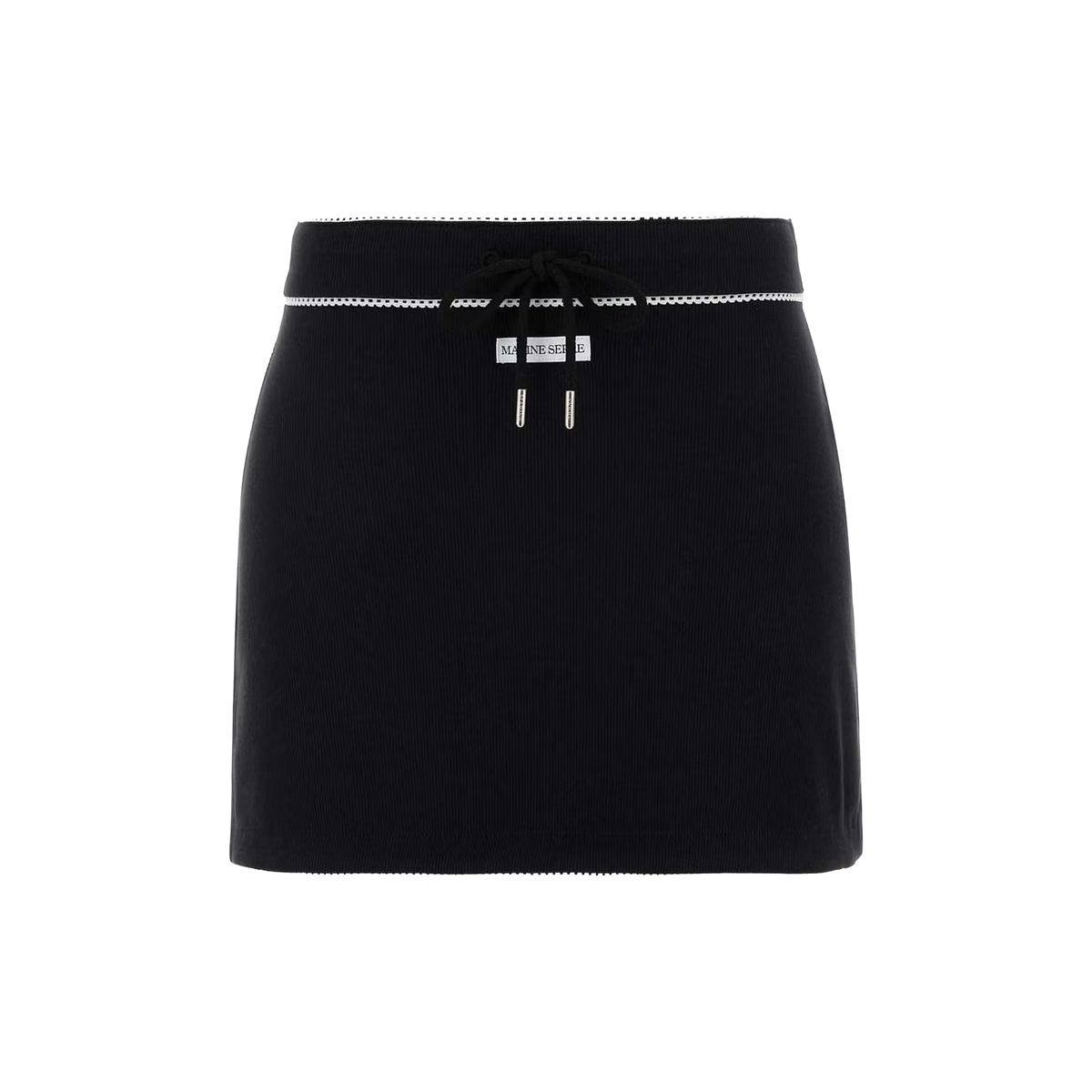 Falda Negra Marine Serre Light Ribbed