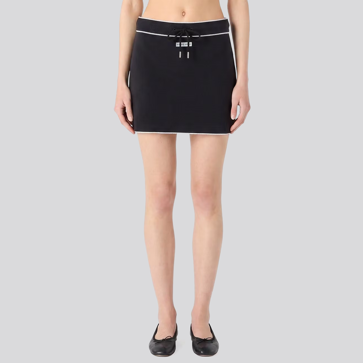 Falda Negra Marine Serre Light Ribbed