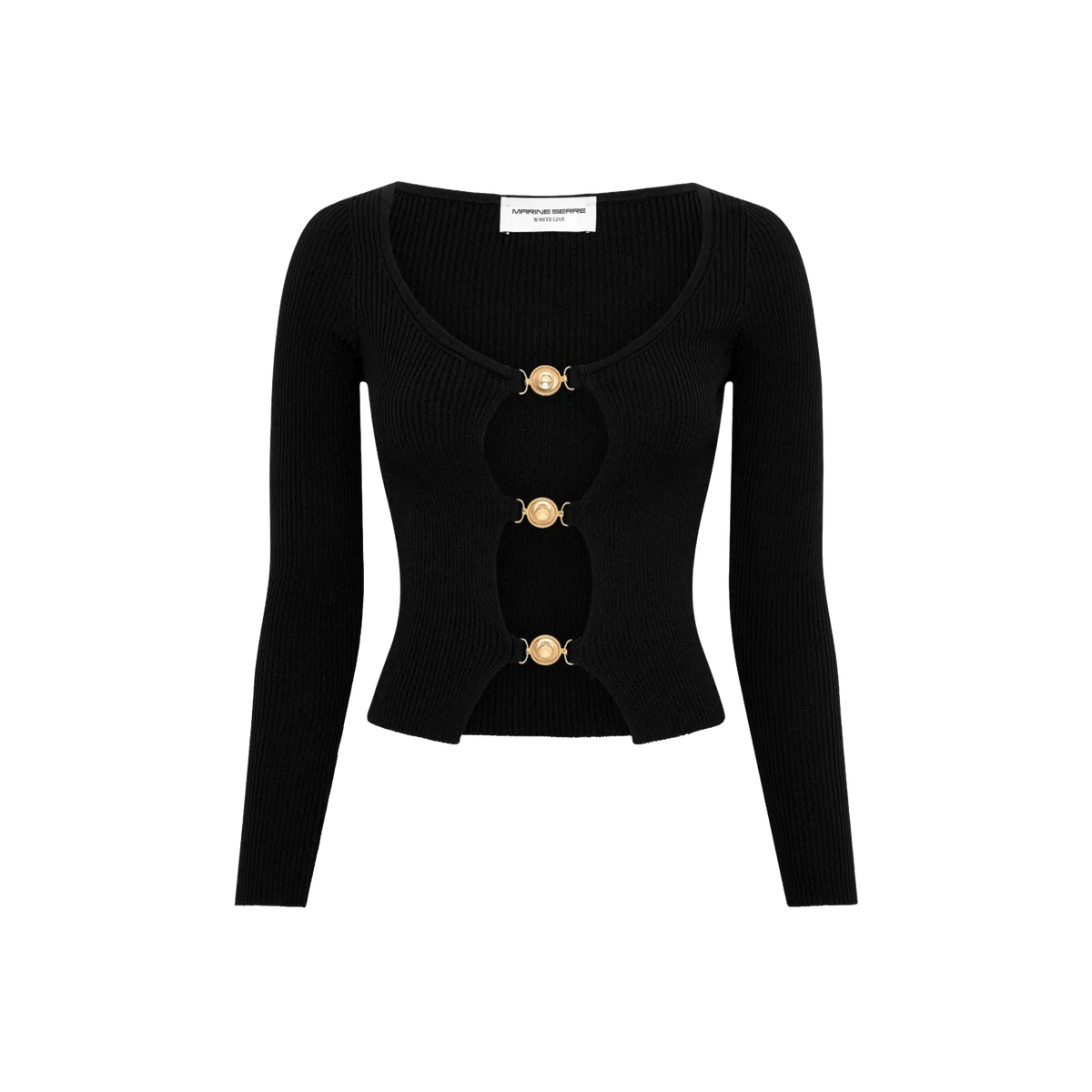 Cárdigan Negro Marine Serre Cut Out