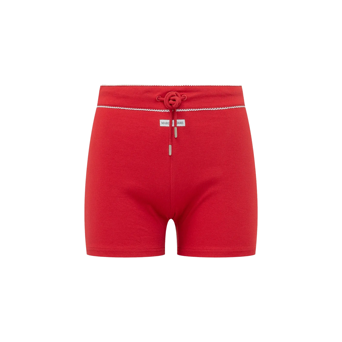 Short Rojo Marine Serre Light Ribbed Drawstring