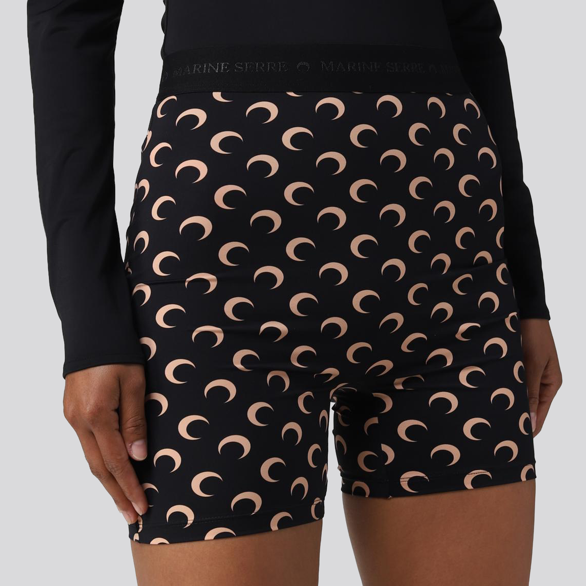 Legging Biker Negro Marine Serre Inverse Moon Print