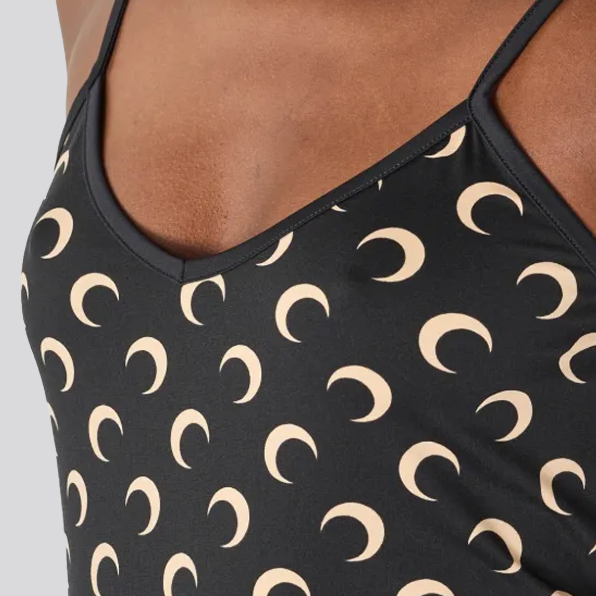 Vestido Negro Marine Serre Moon Printed Straps