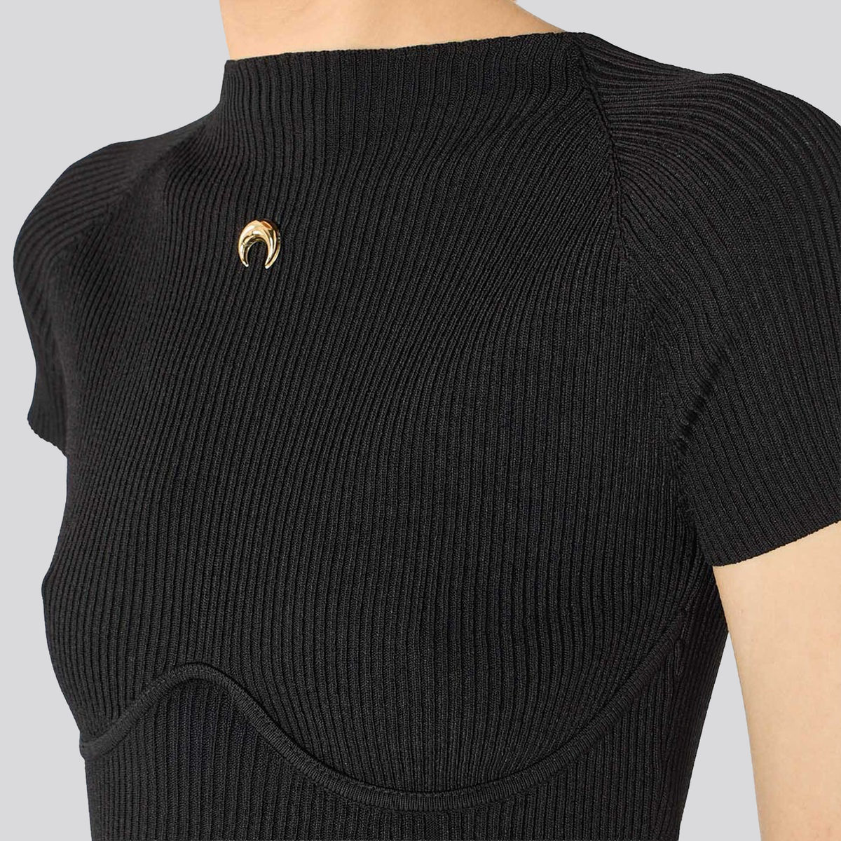 Top Negro Marine Serre Body Mapping Knit