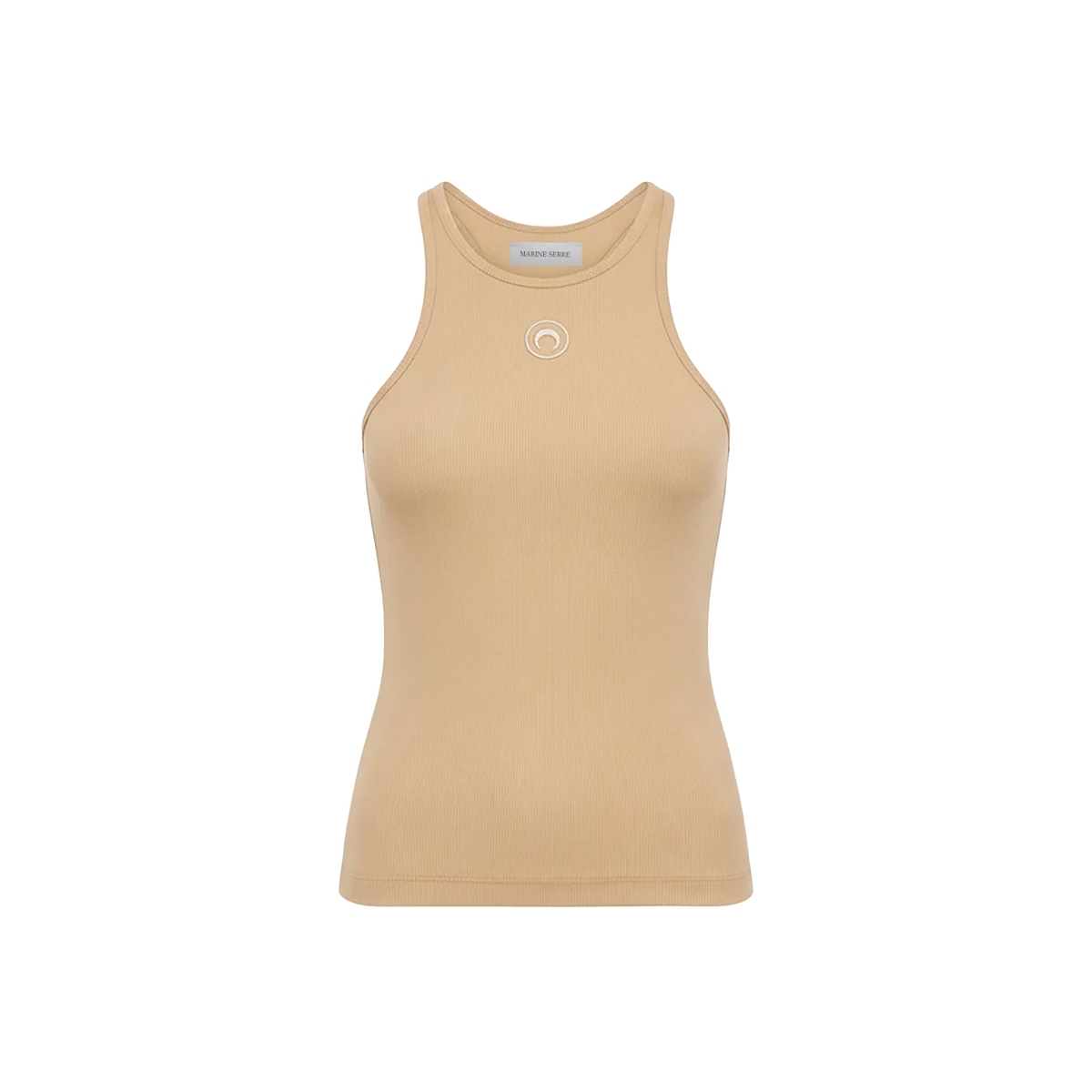 Top Beige Marine Serre Moon Logo Ribbed