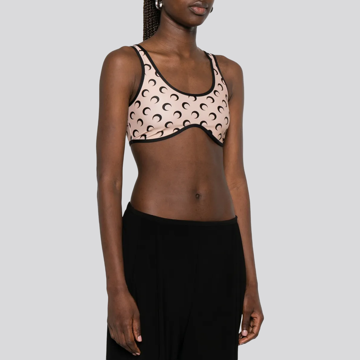 Top Bra Beige Marine Serre Moon Printed