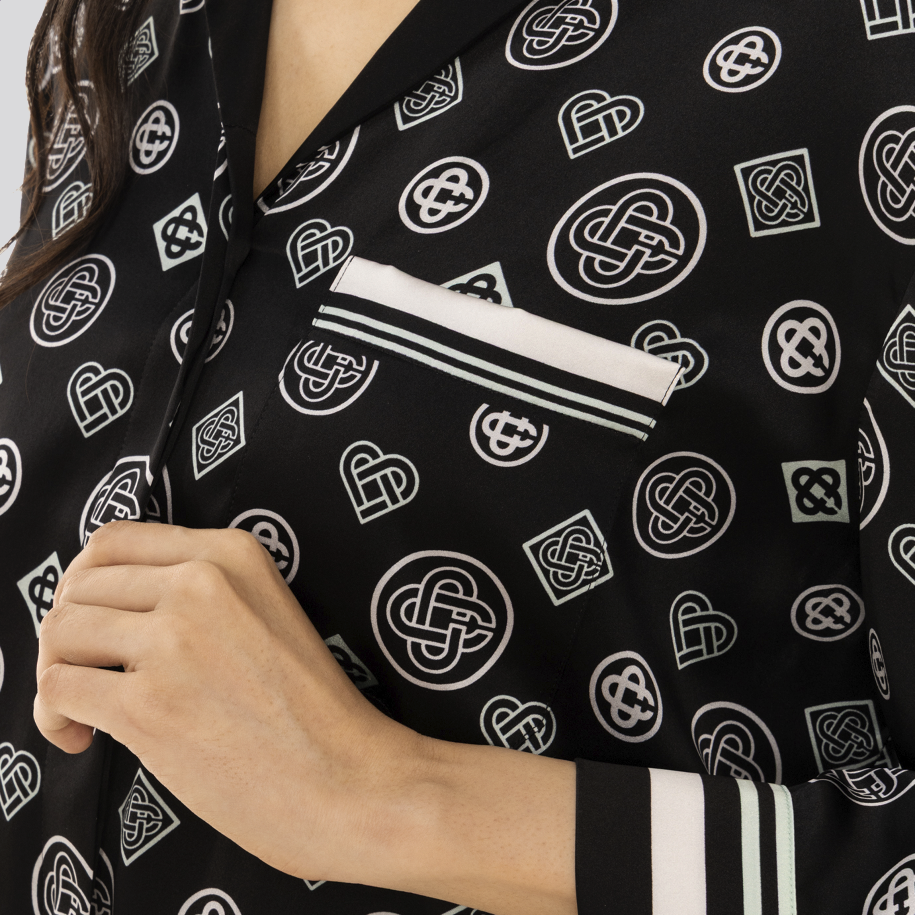 Camisa Negra Casablanca Monogram