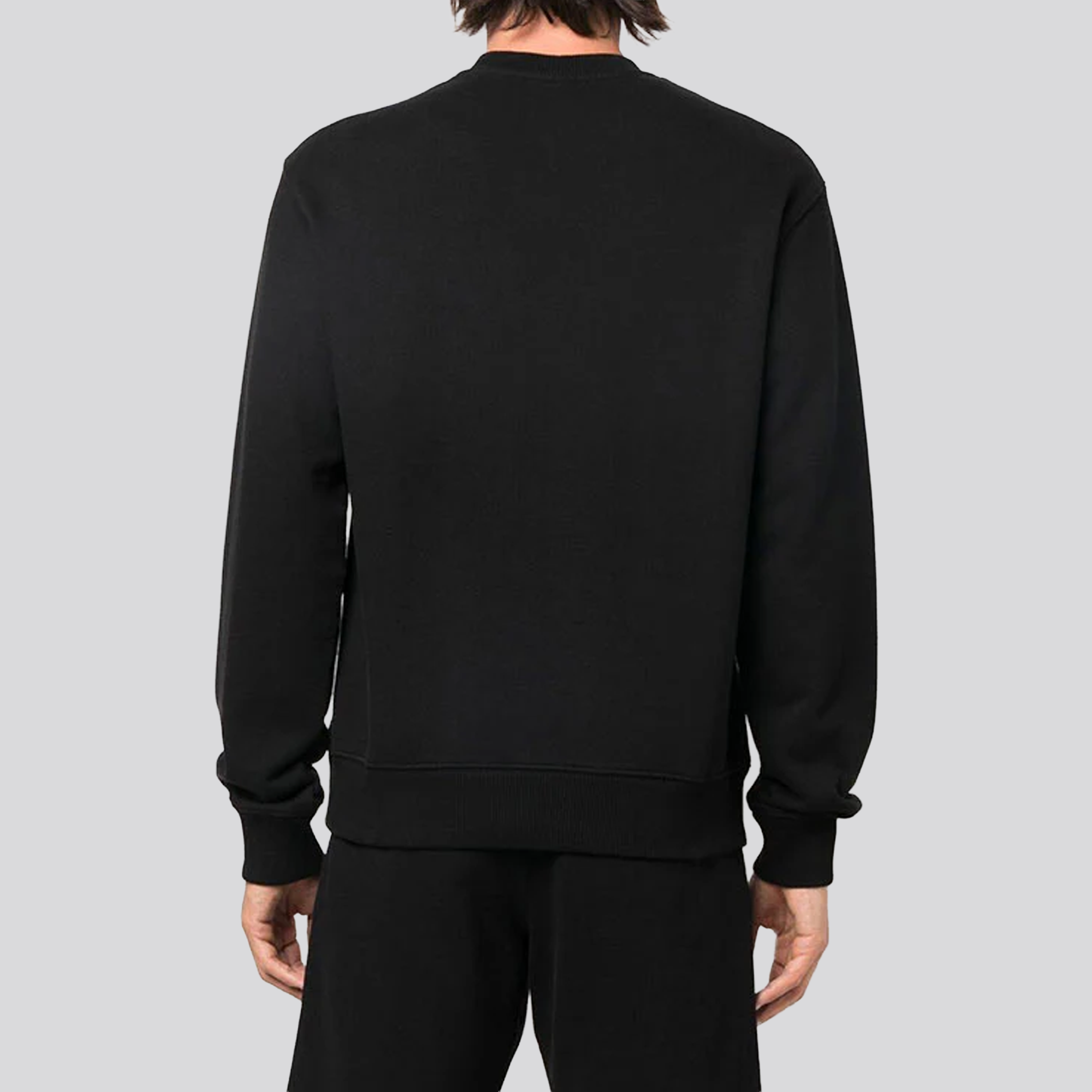 Buzo Negro Off-White Embroidered Logo