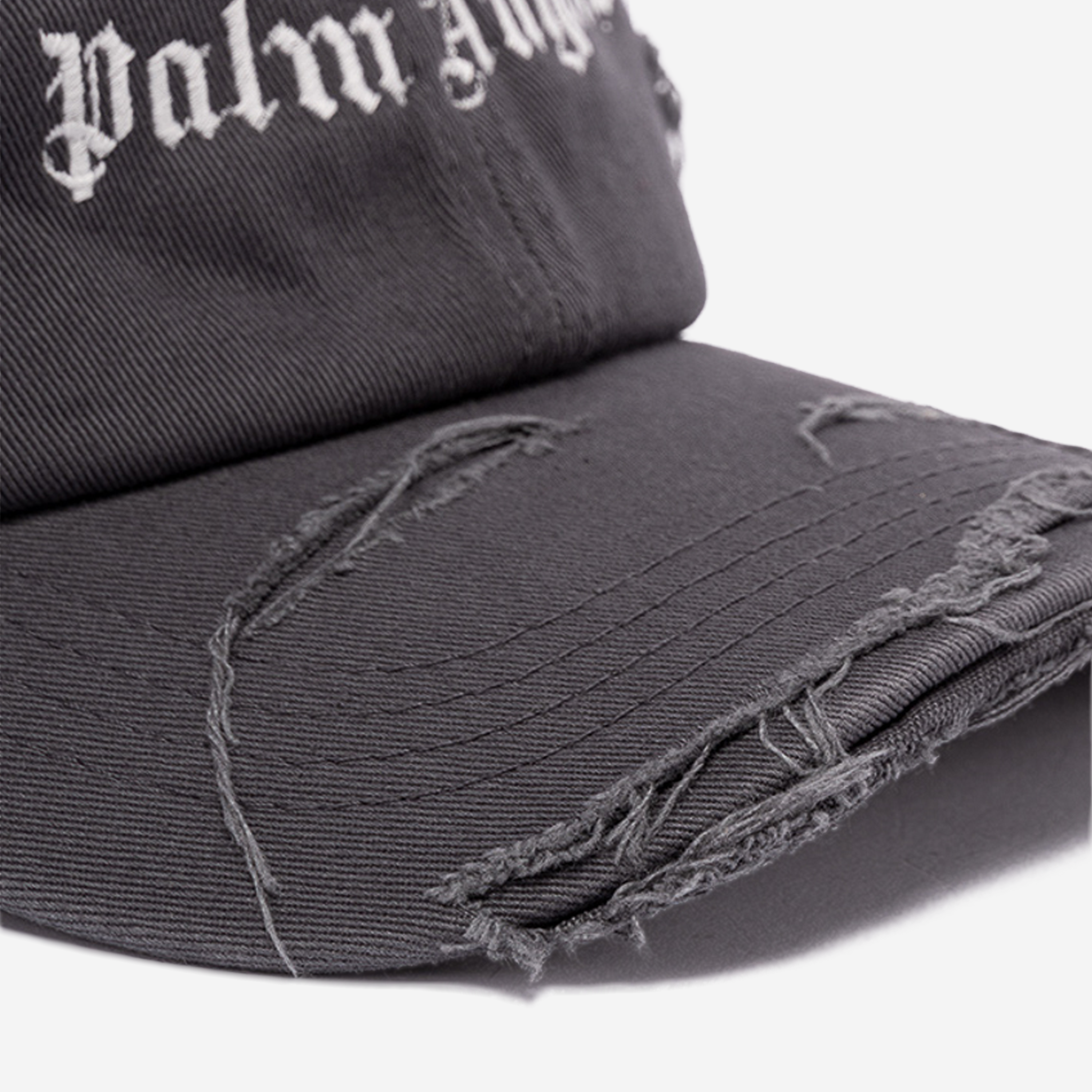 Gorra Gris Palm Angels Logo Ripped