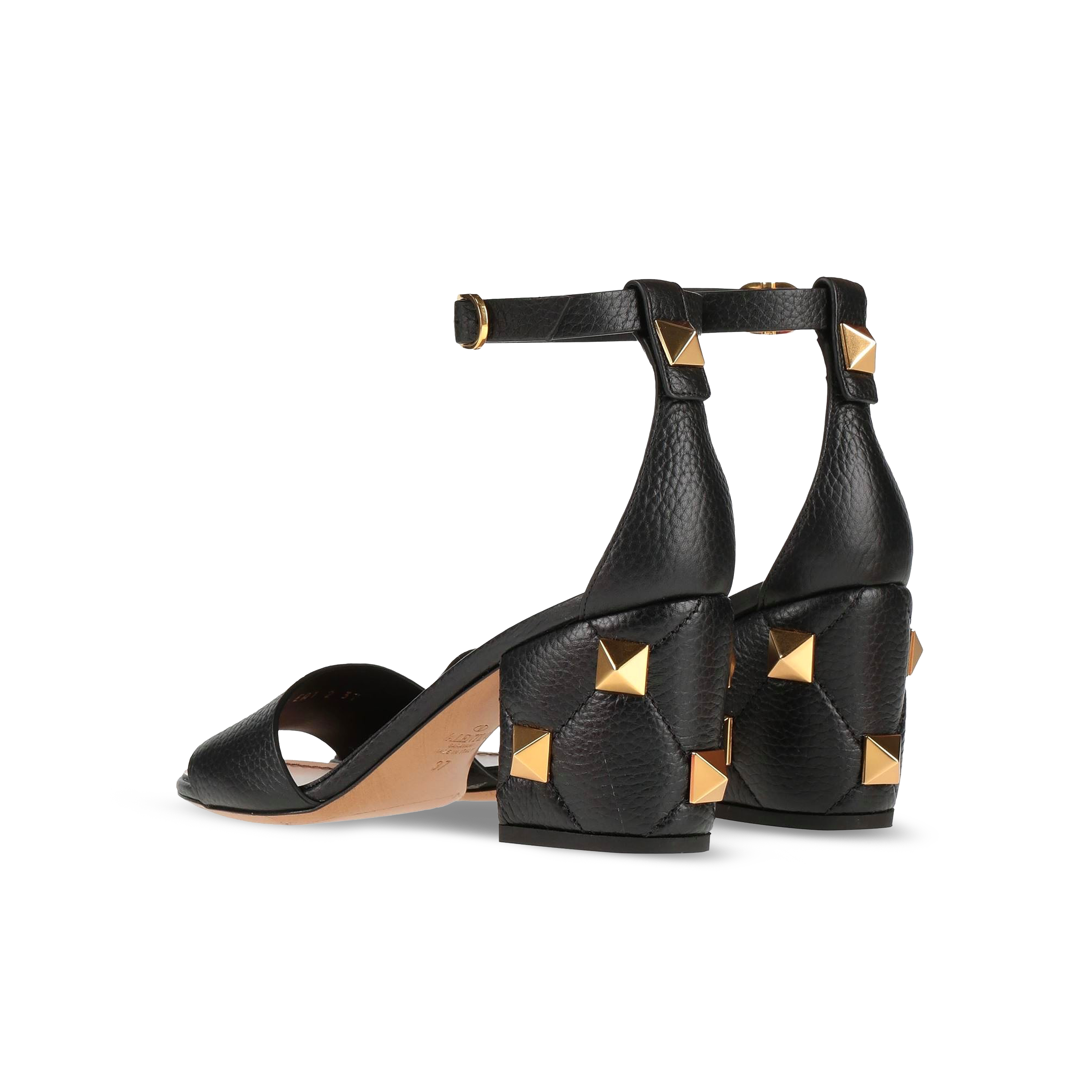 Sandalias Negro Valentino Roman Stud 75Mm