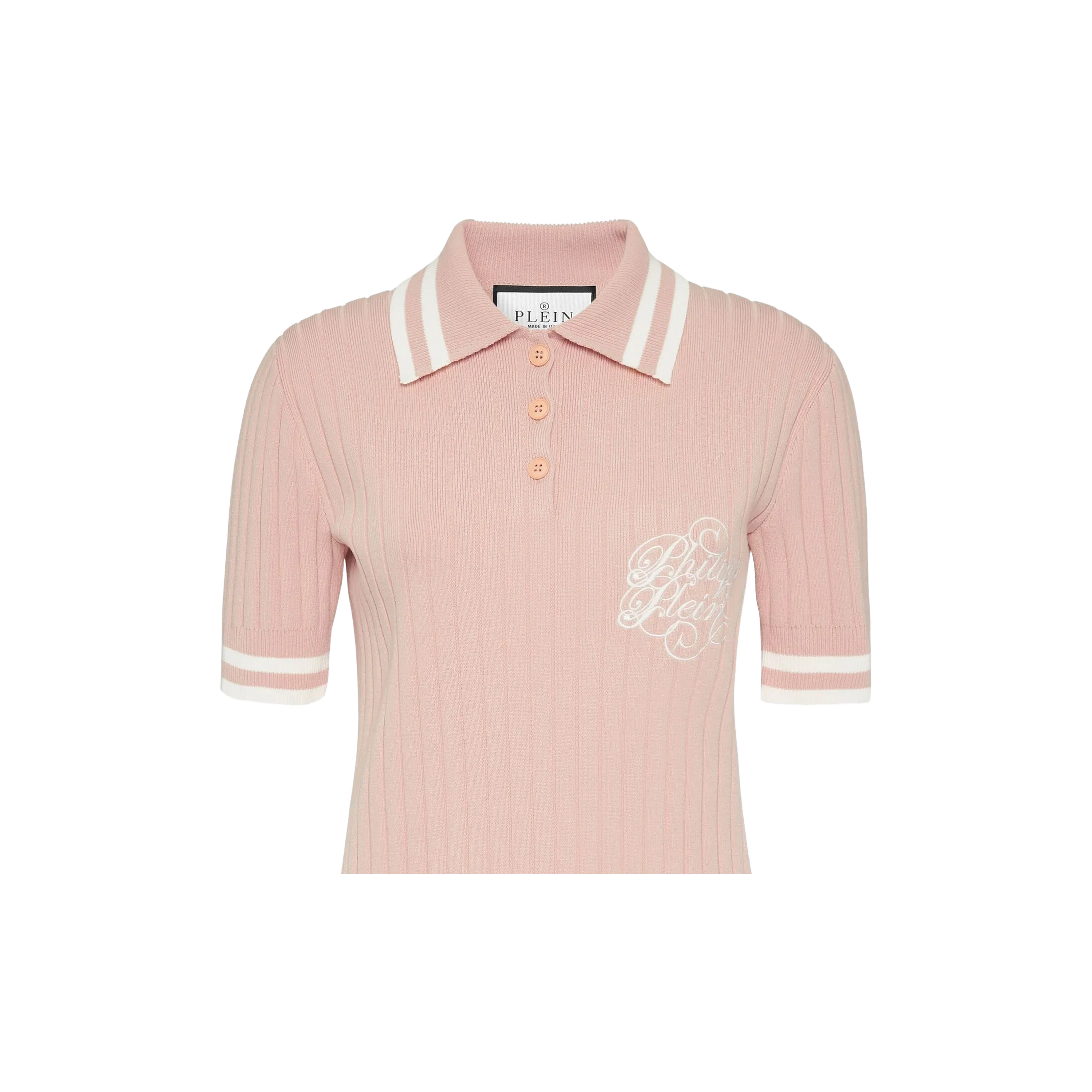 Camiseta Tipo Polo Rosada Philipp Plein Logo