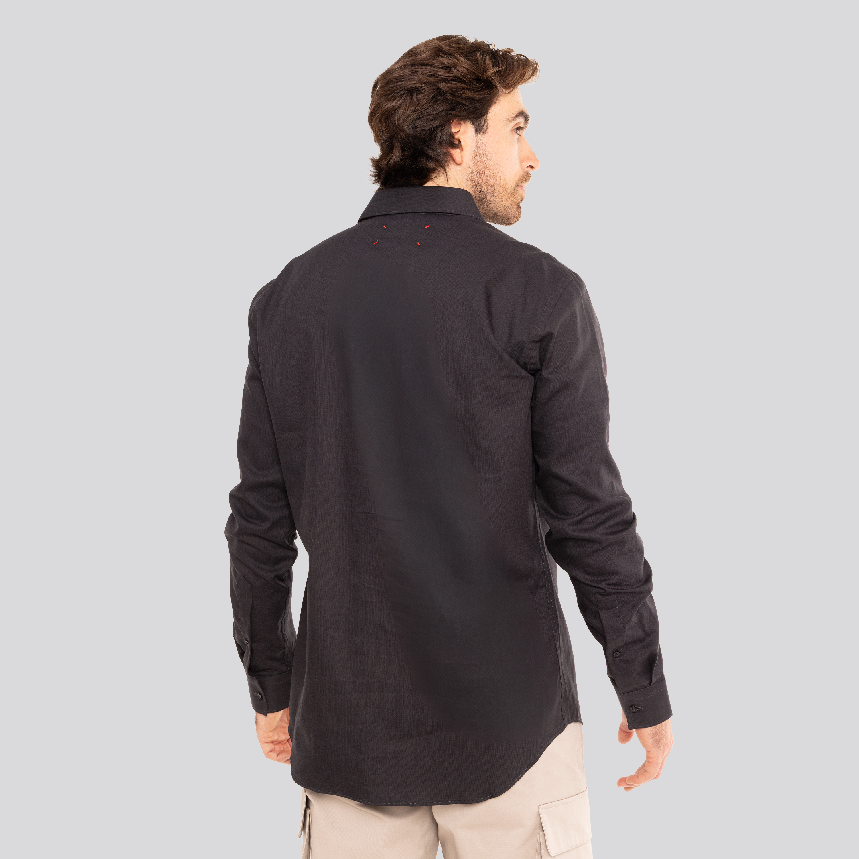 Camisa Negra Philipp Plein Herringbone