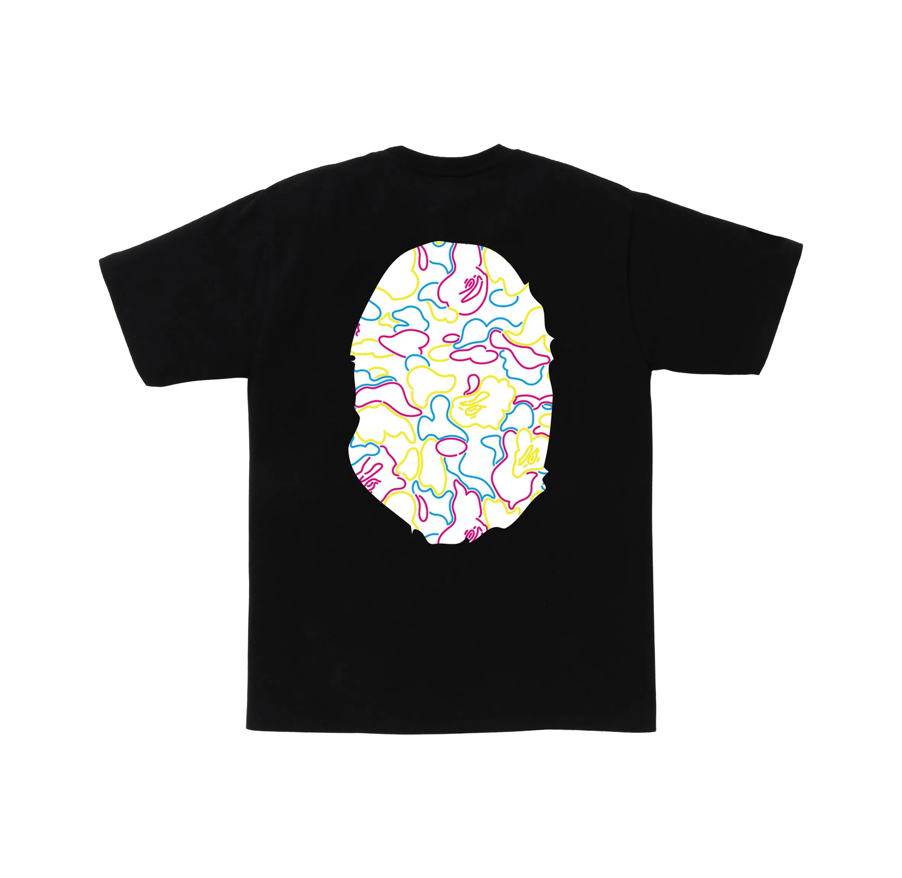 Camiseta Negra BAPE Neon Camo Big Ape Head