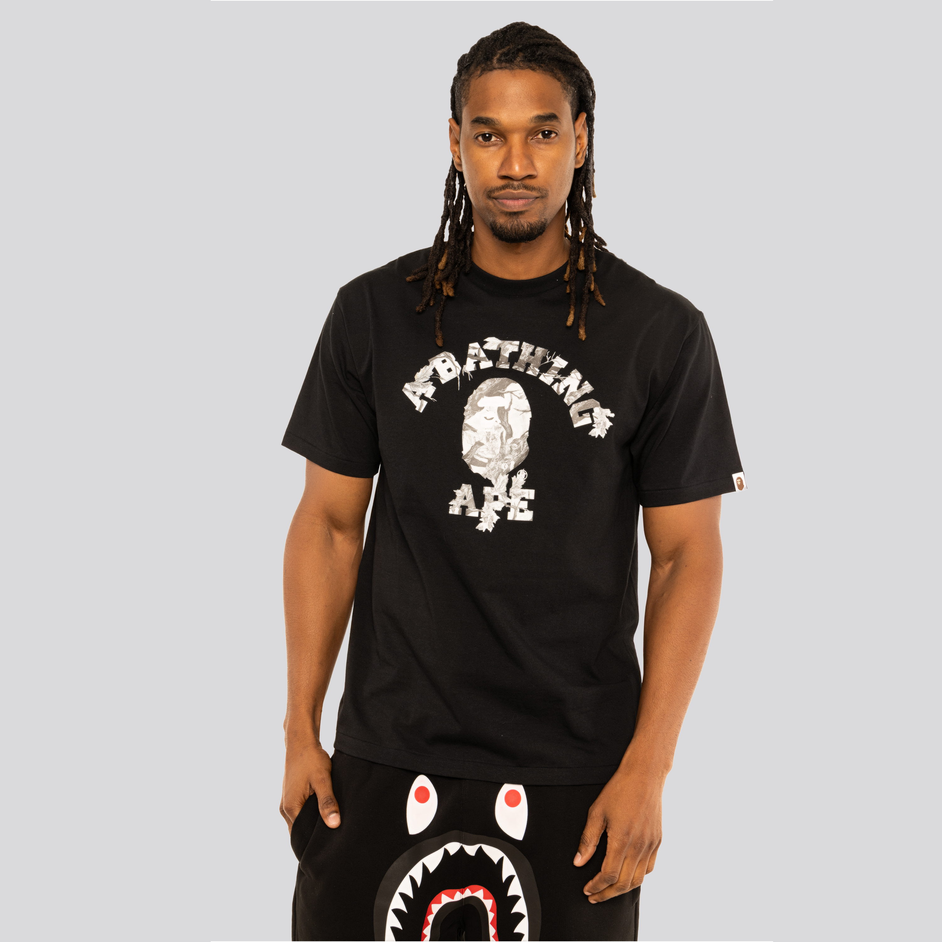 Camiseta Negra BAPE Tree Edge Camo