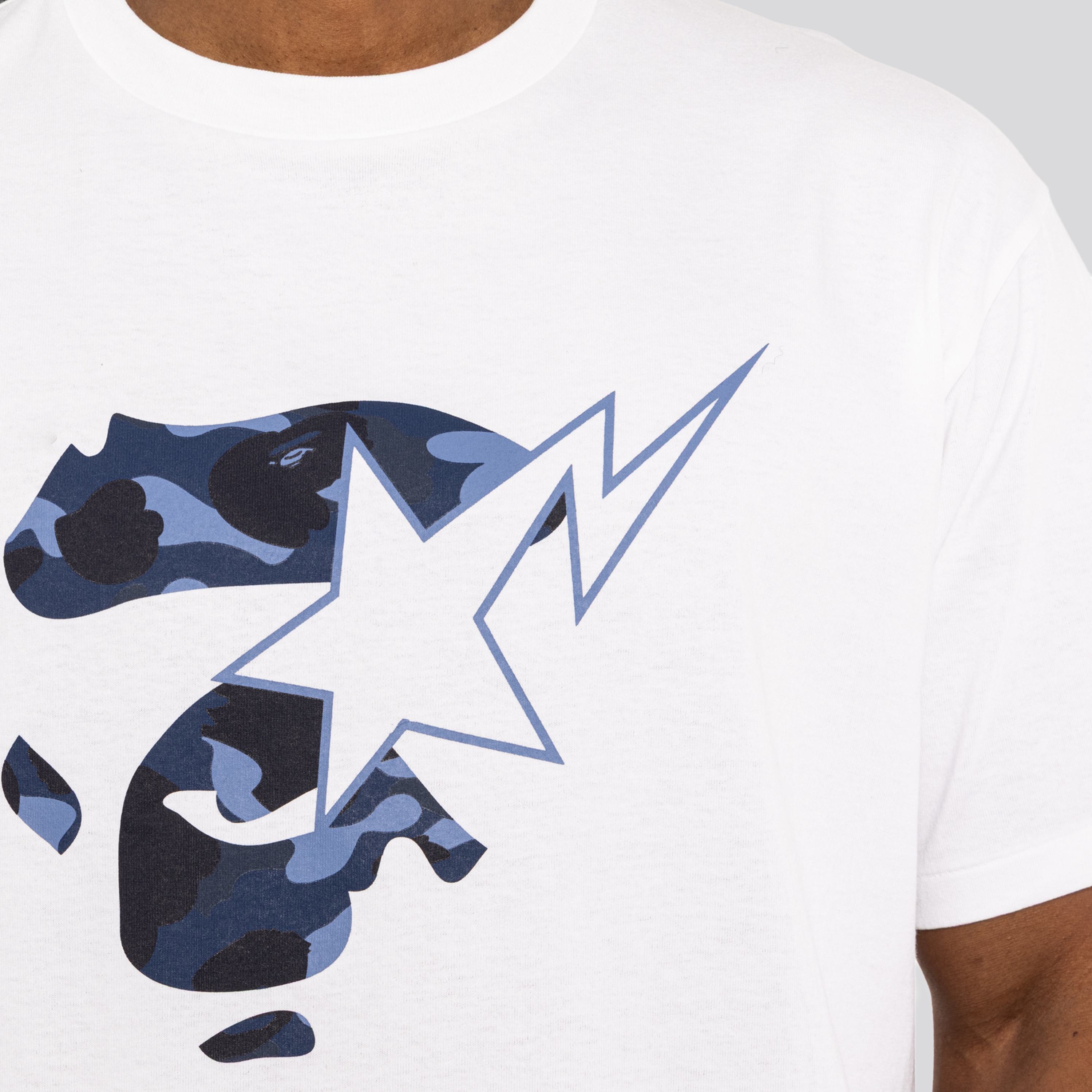 Camiseta Blanca BAPE Ape Face Star