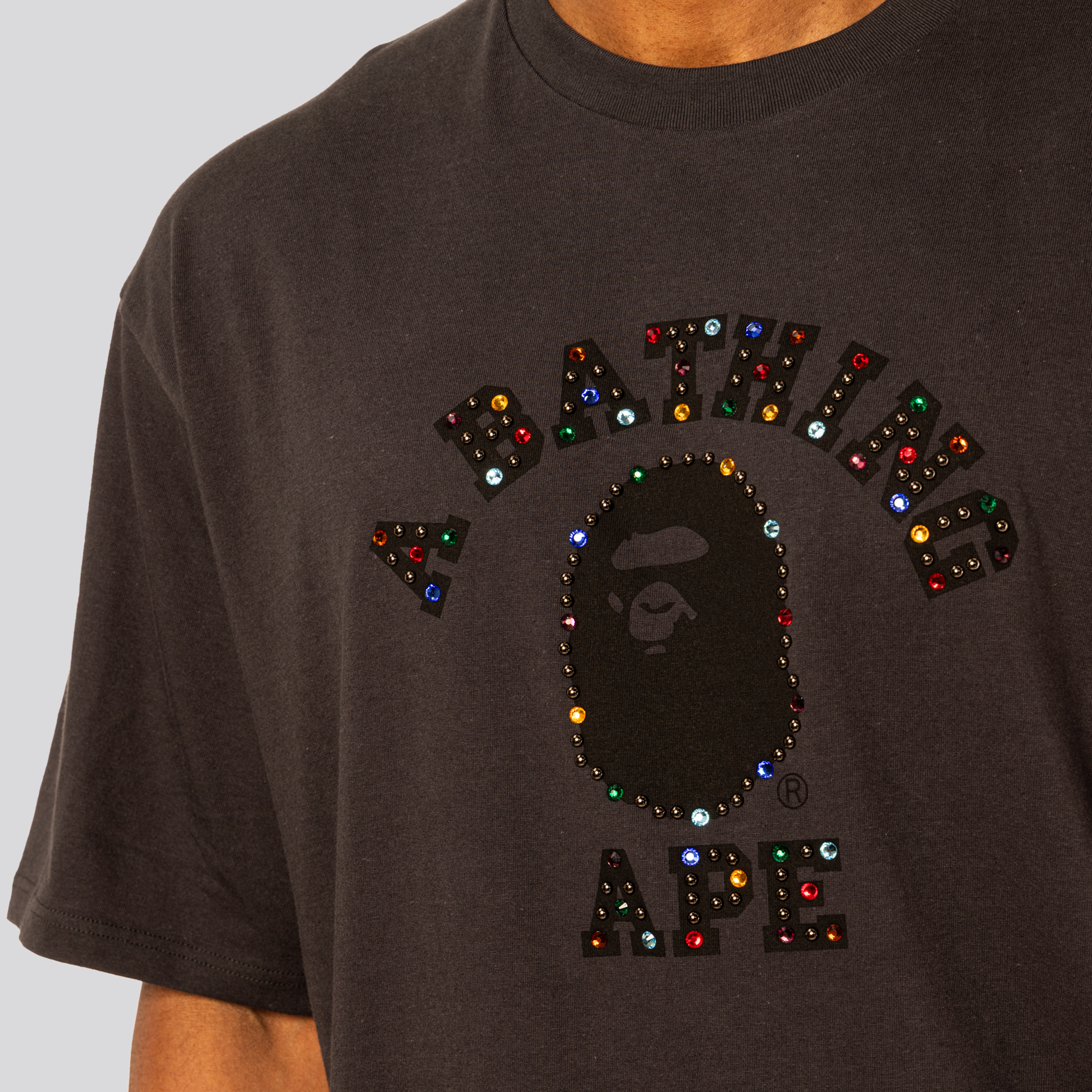 Camiseta Negra BAPE College Multicolor