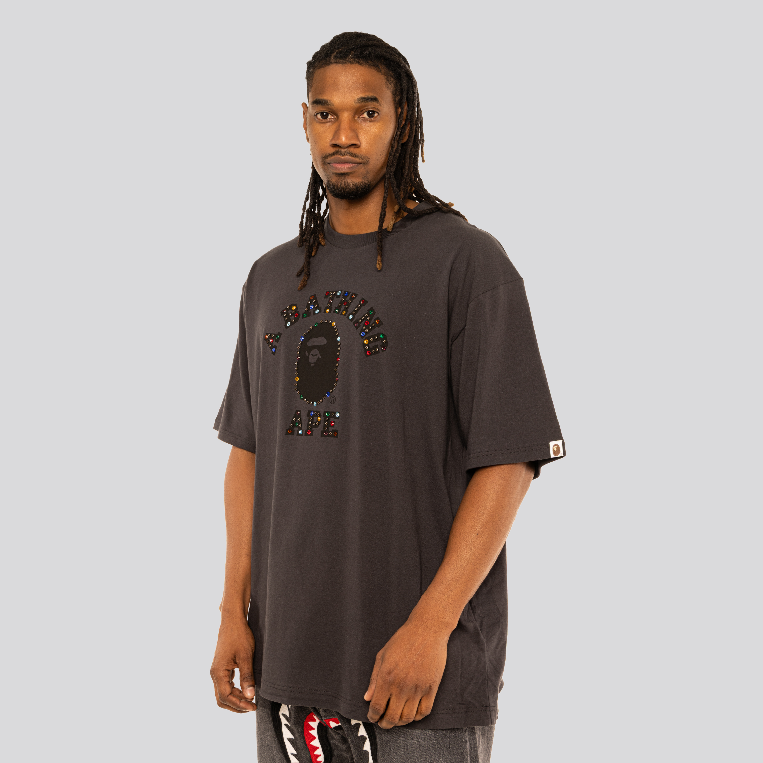 Camiseta Negra BAPE College Multicolor
