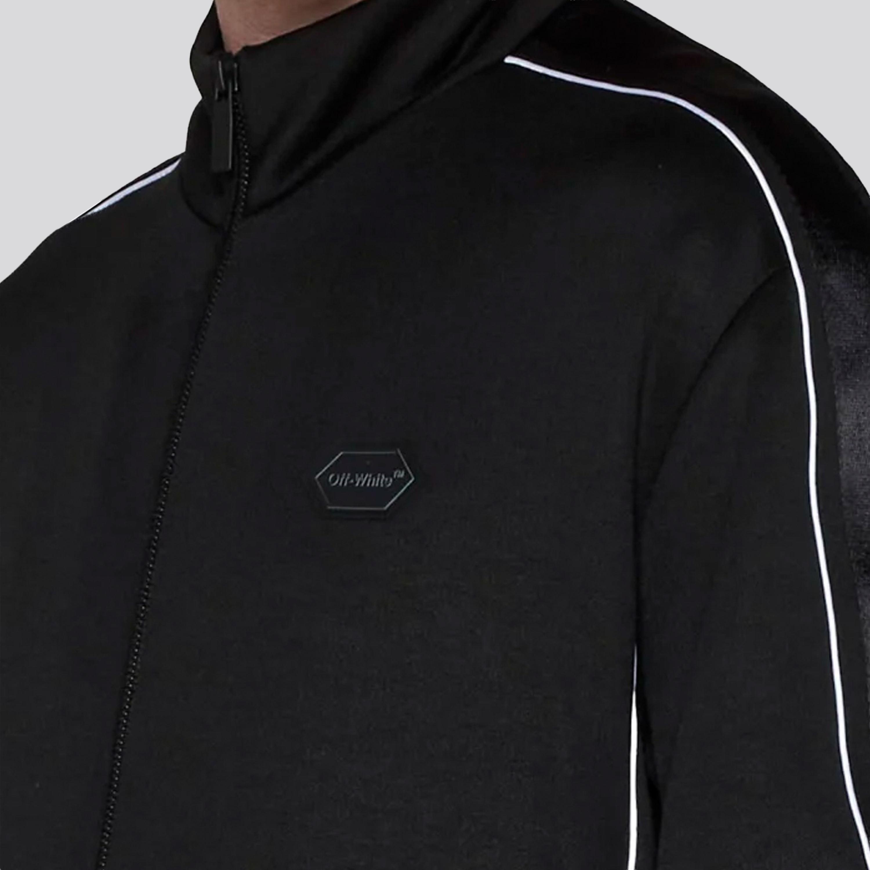 Chaqueta Negra Off-White Side Logo