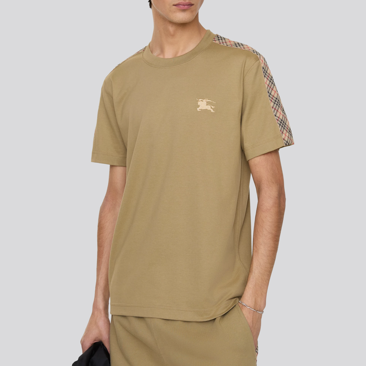 Camiseta Beige Burberry Check Trim