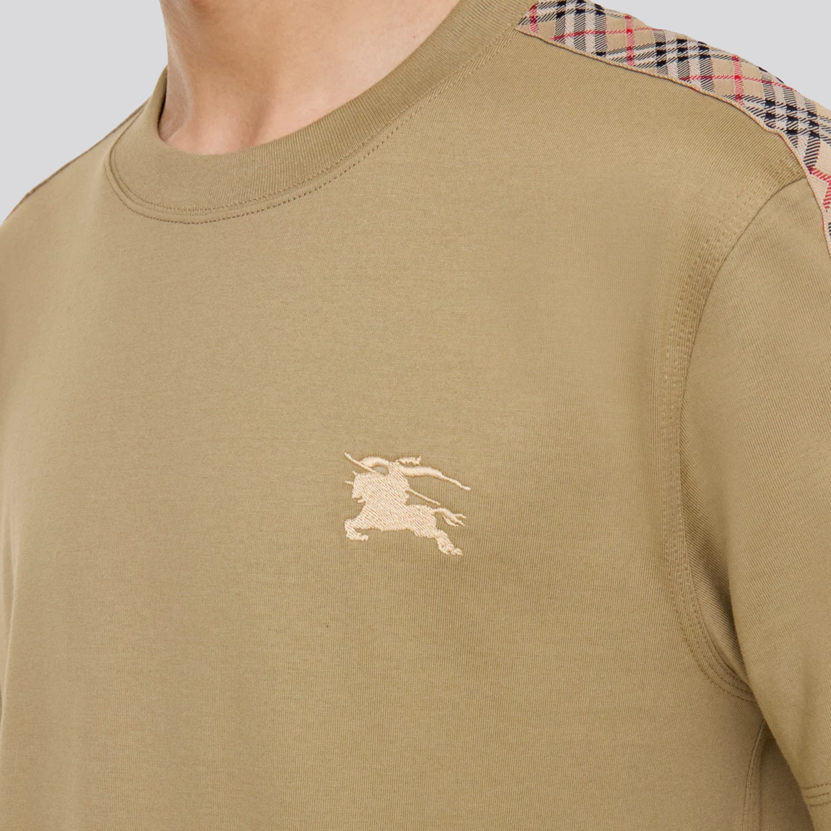 Camiseta Beige Burberry Check Trim