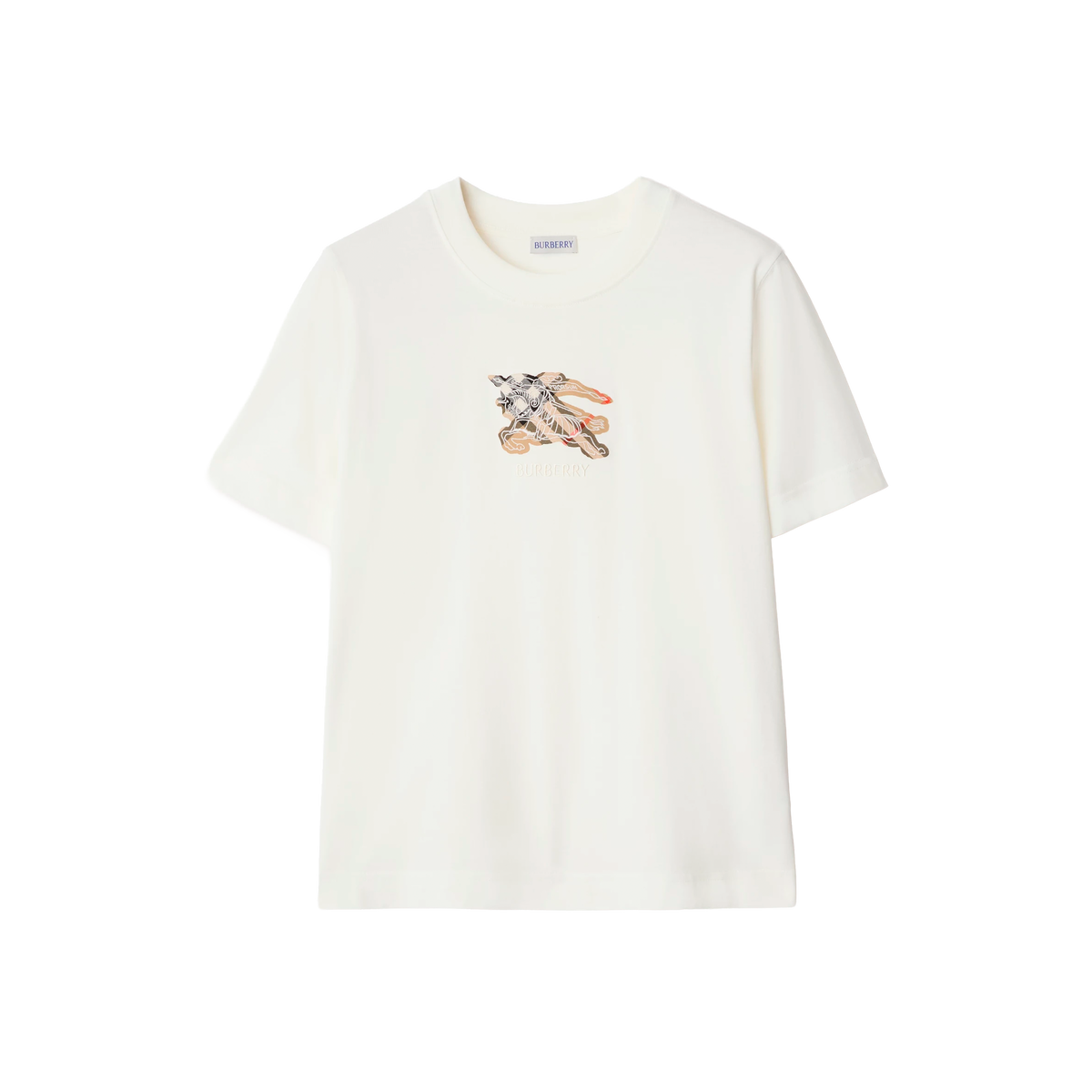 Camiseta Blanca Burberry Horse Knight Check