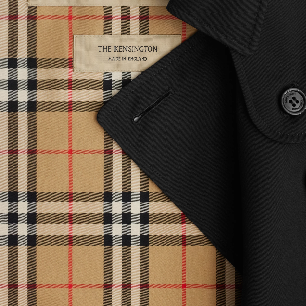 Gabardina Negra Burberry Belted Double-Breasted
