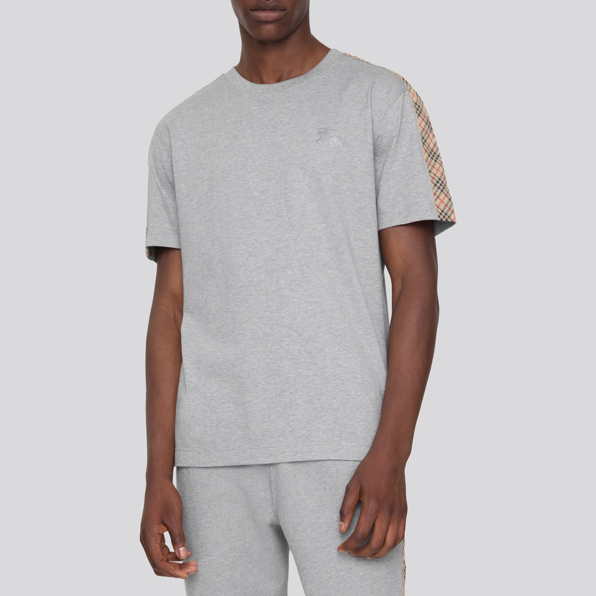 Camiseta Gris Burberry Check Trim