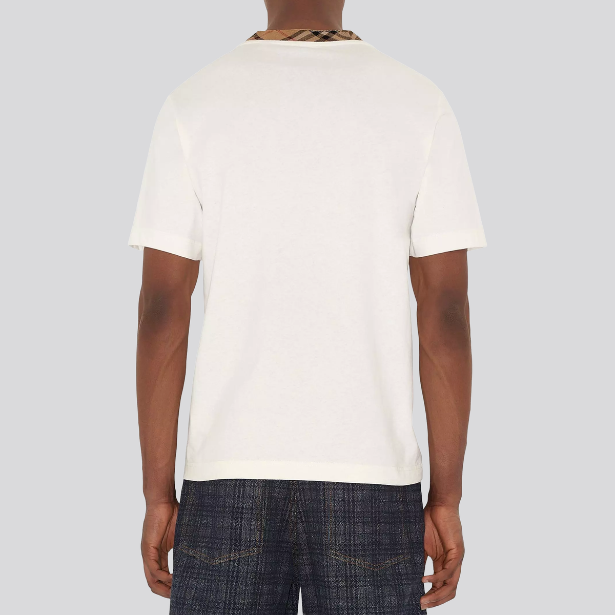 Camiseta Blanca Burberry Vintage Check Neck