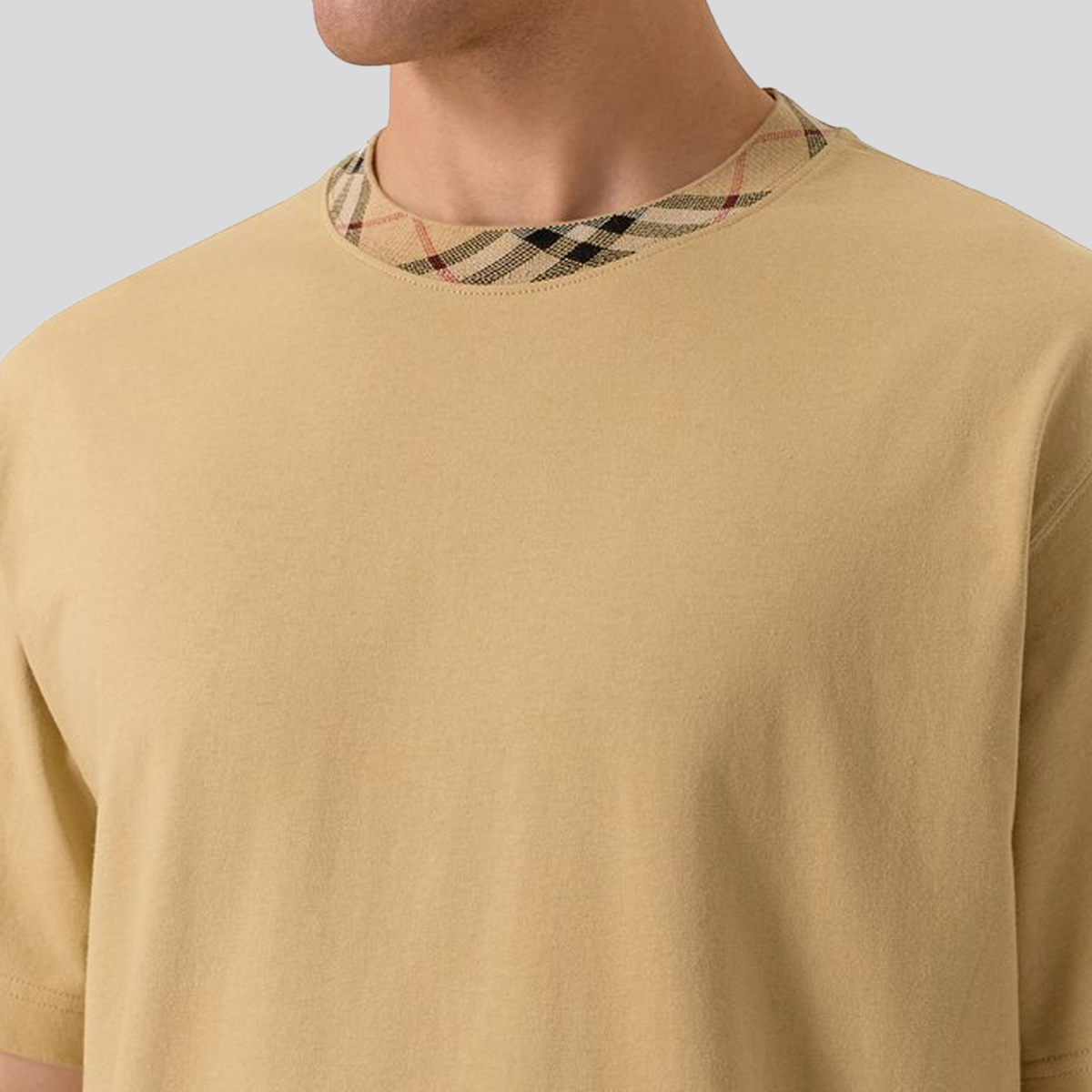 Camiseta Gris Burberry Vintage Check Neck