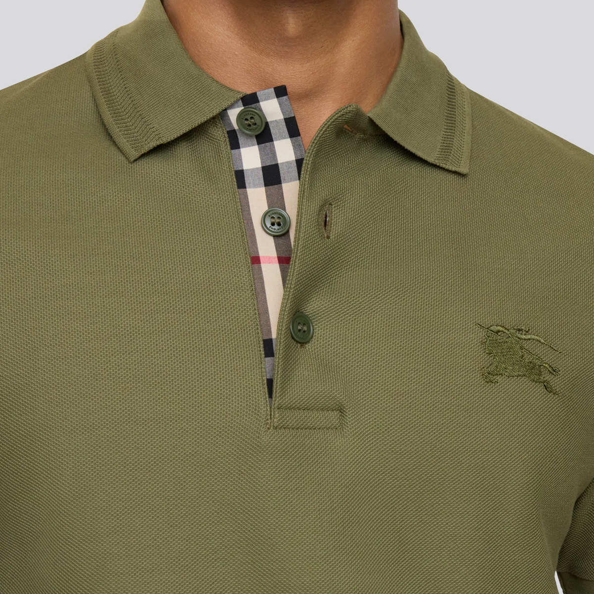 Camiseta Tipo Polo Verde Burberry Embroidered