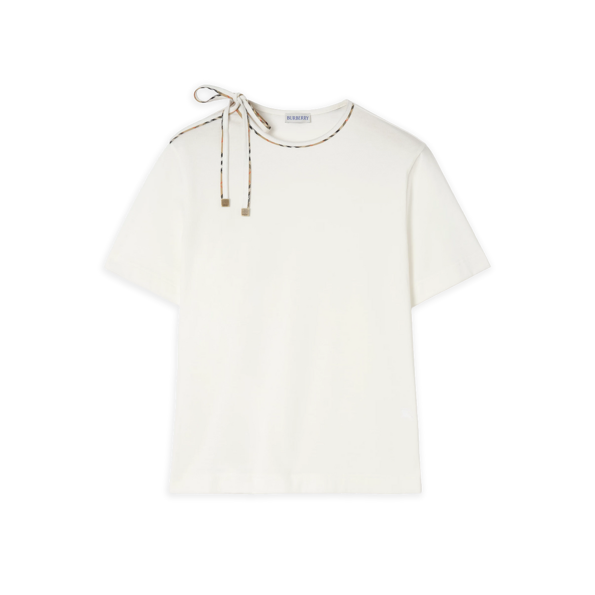 Camiseta Blanca Burberry Check Trim