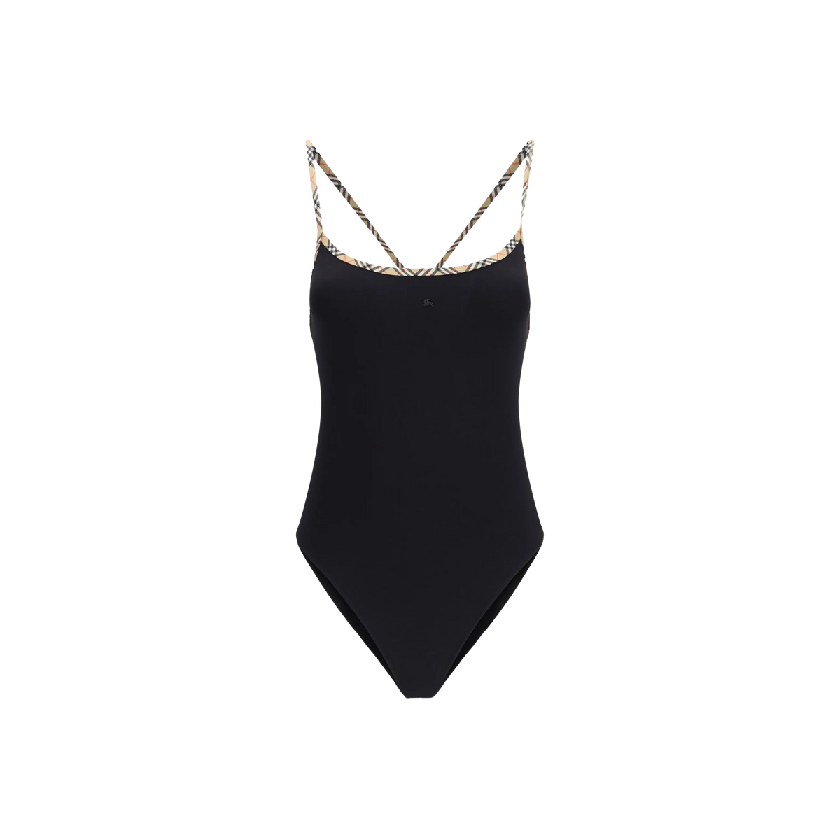 Body de Baño Negro Burberry Check Trim