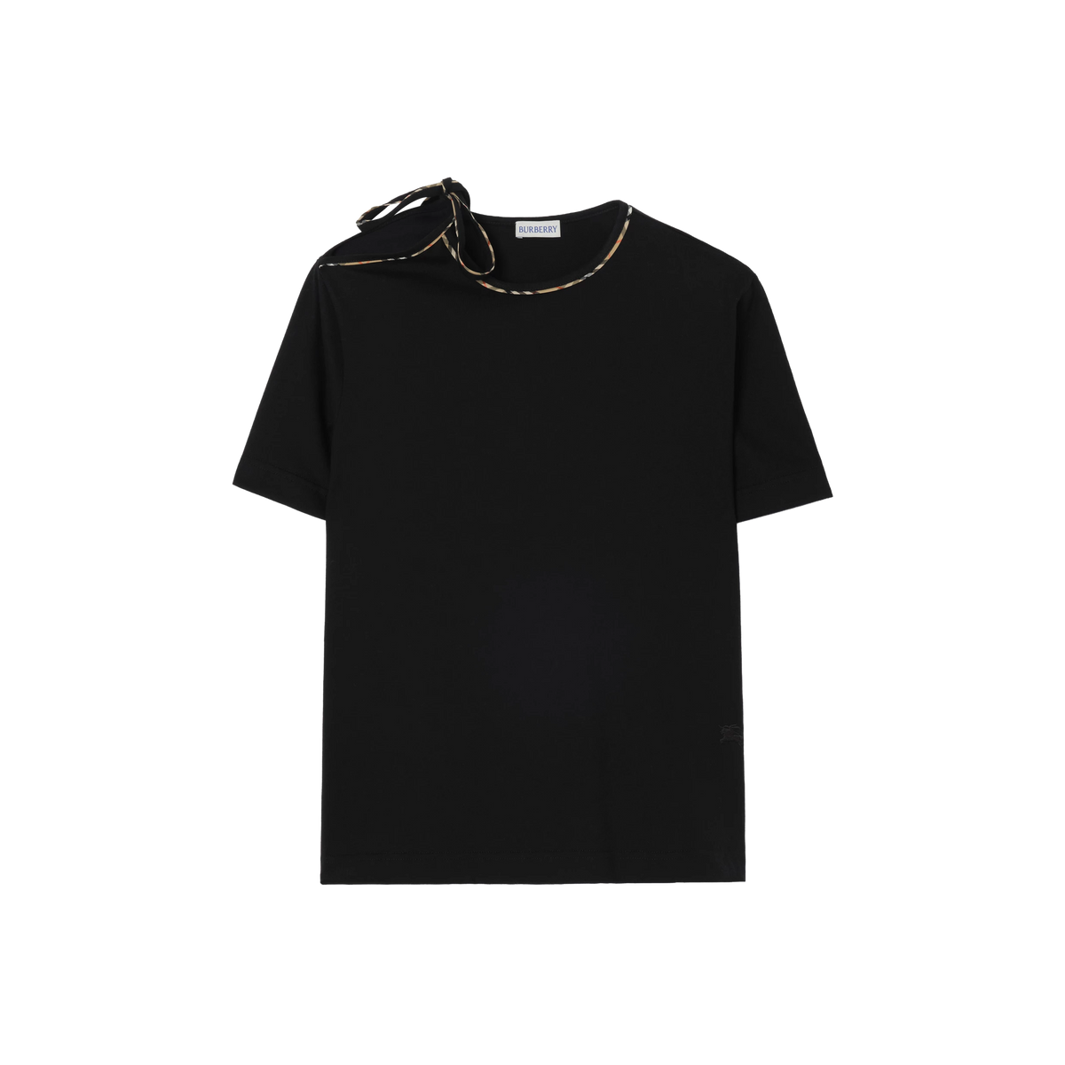 Camiseta Negra Burberry Check Trim