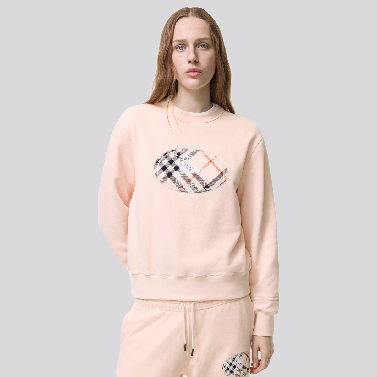 Buzo Rosado Burberry Check Knight Stamp