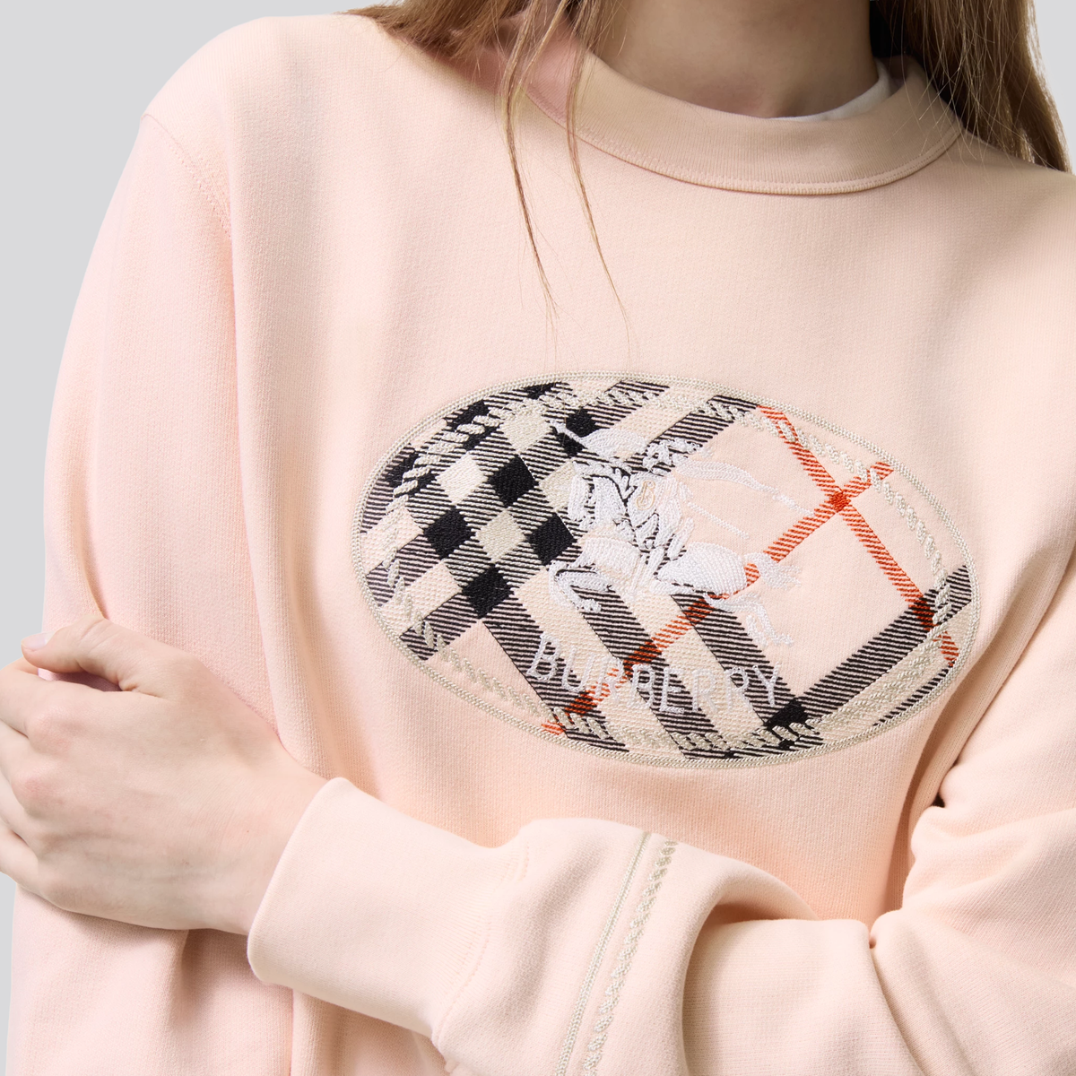 Buzo Rosado Burberry Check Knight Stamp