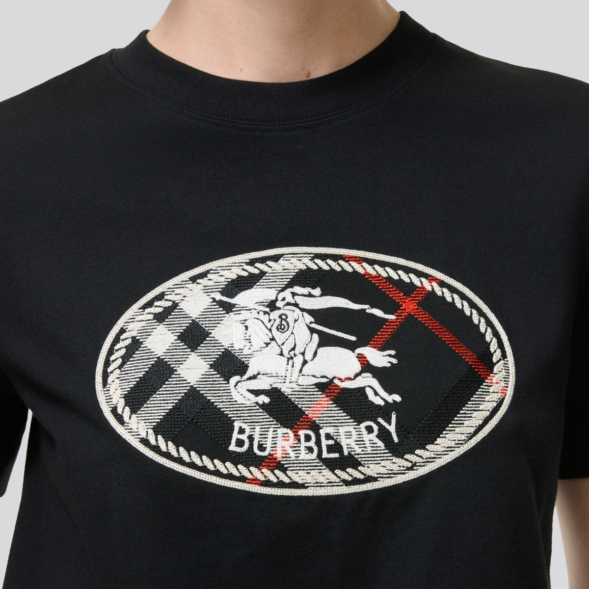 Camiseta Negra Burberry Knight Check