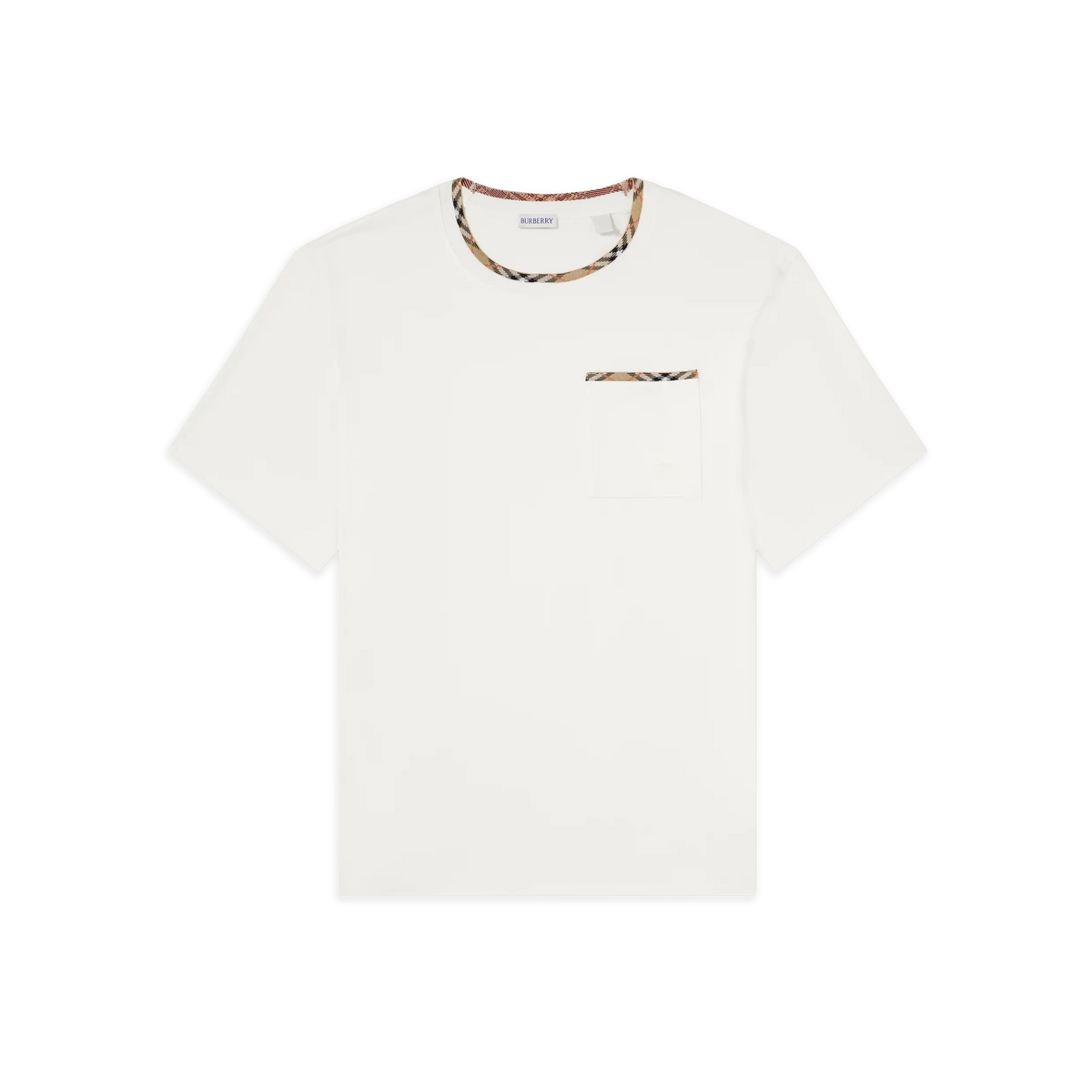 Camiseta Blanca Burberry Check Trim