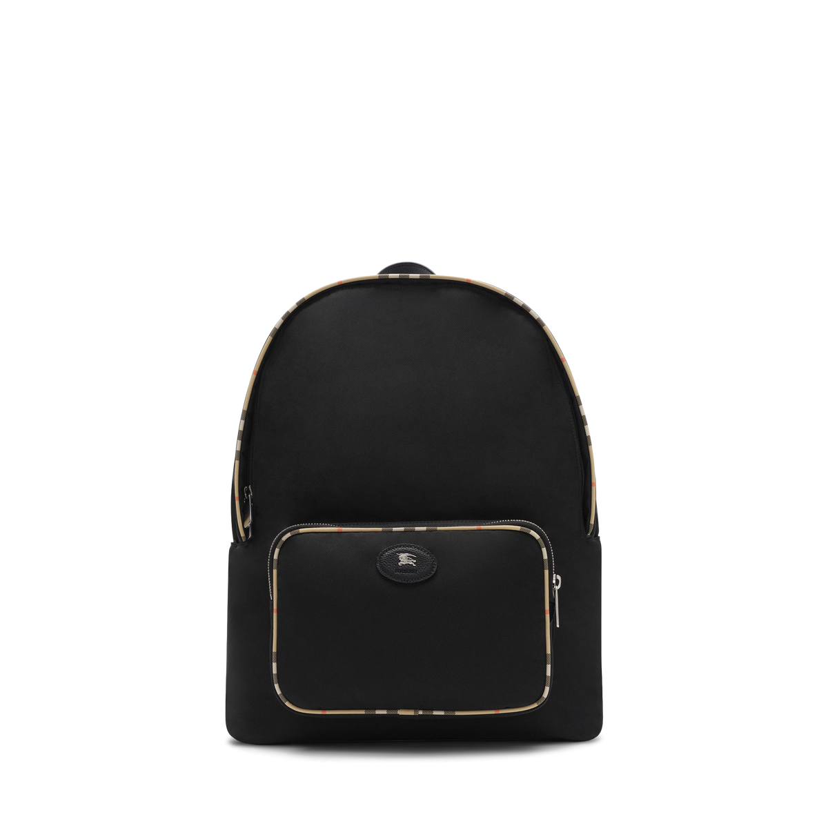 Mochila Negra Burberry Check Trim