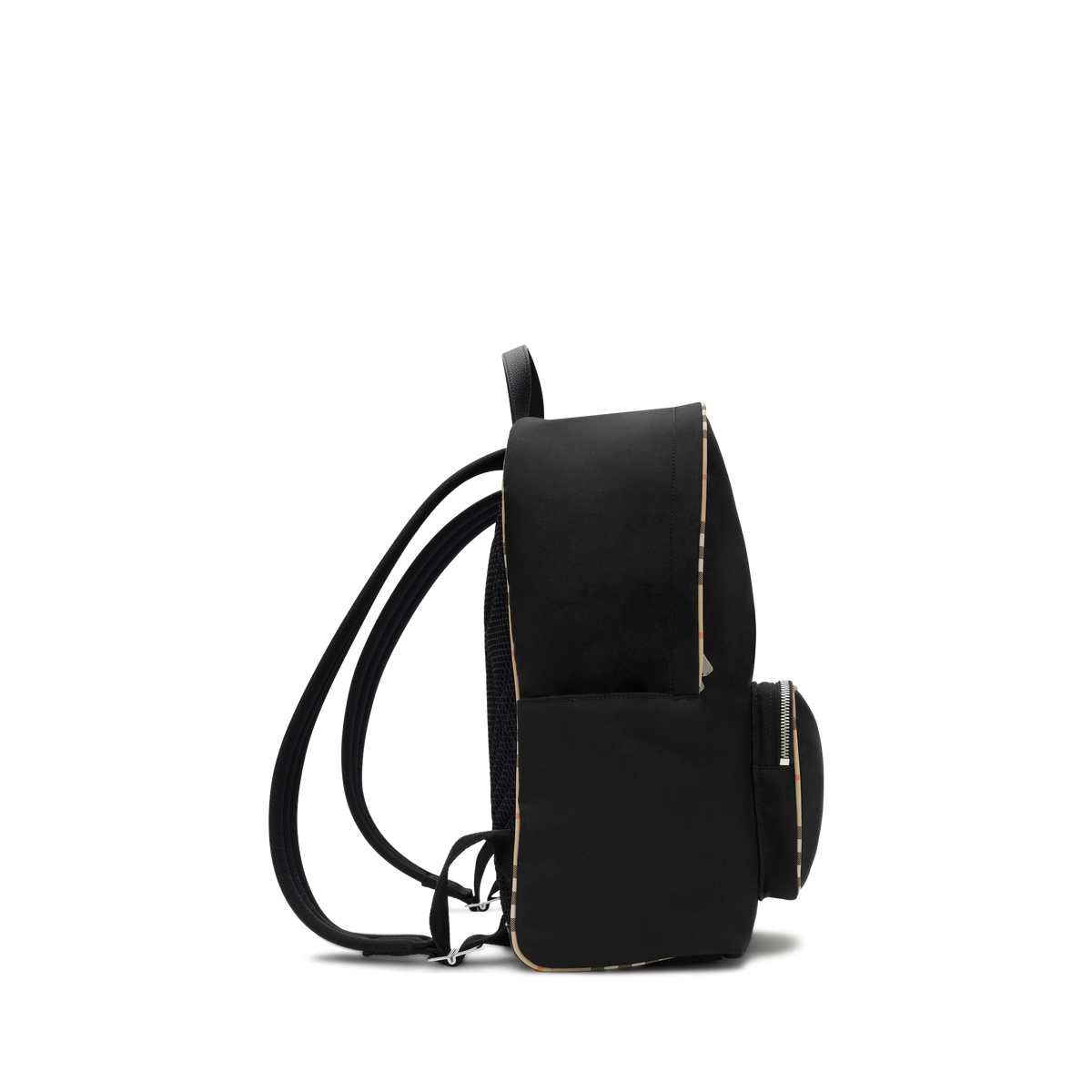Mochila Negra Burberry Check Trim