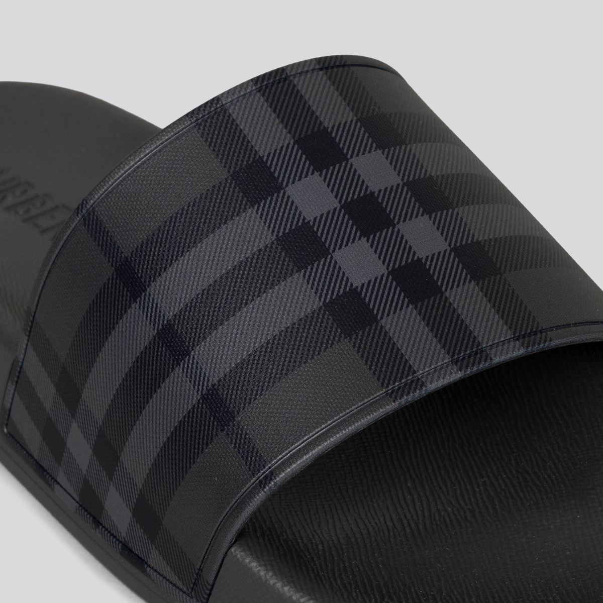 Sandalias Negras Burberry Check Slides