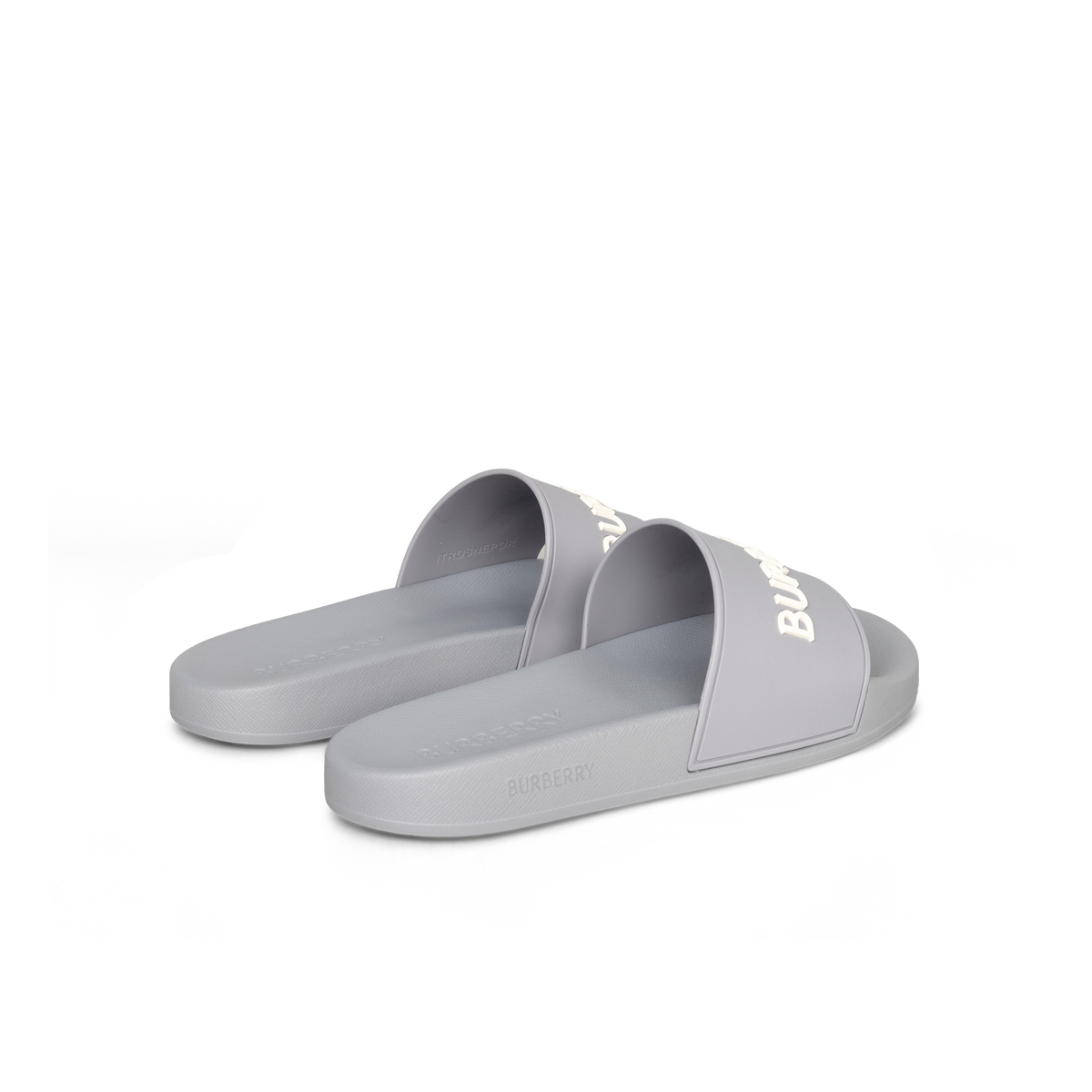 Sandalias Grises Burberry Logo Slides