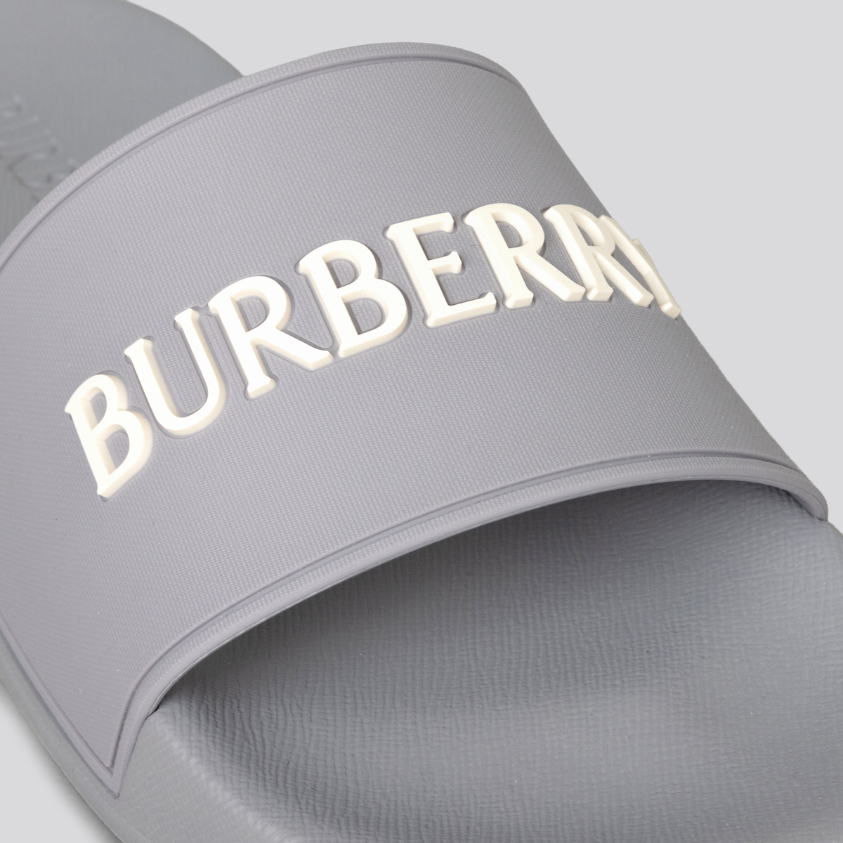 Sandalias Grises Burberry Logo Slides