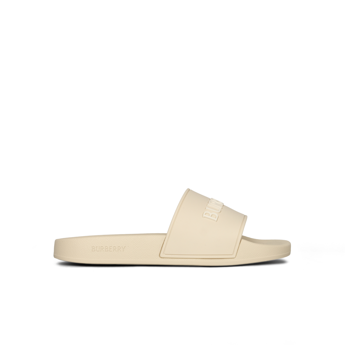 Sandalias Beige Burberry Logo Slides