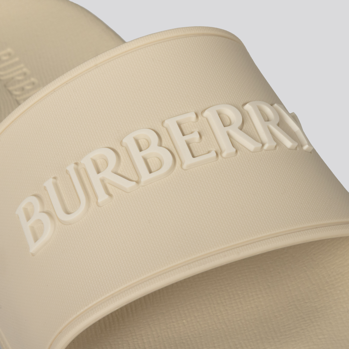 Sandalias Beige Burberry Logo Slides