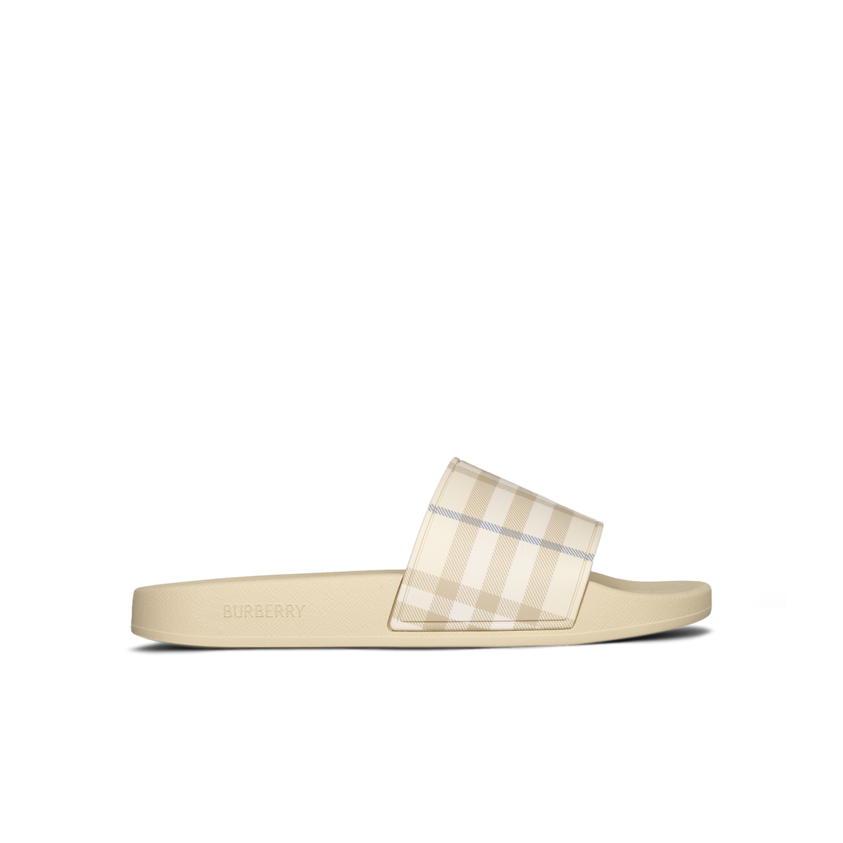 Sandalias Beige Burberry Check Slides